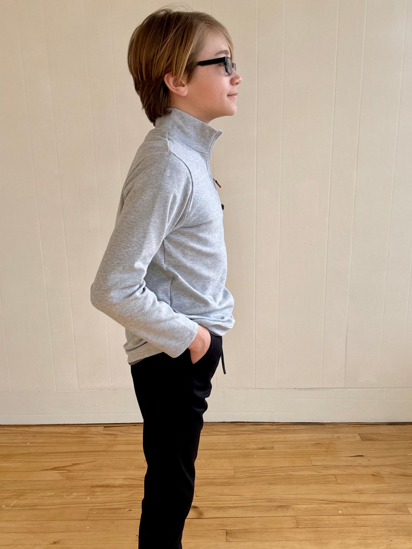 Kingston 1/4 Zip Pullover - Grey (kids)