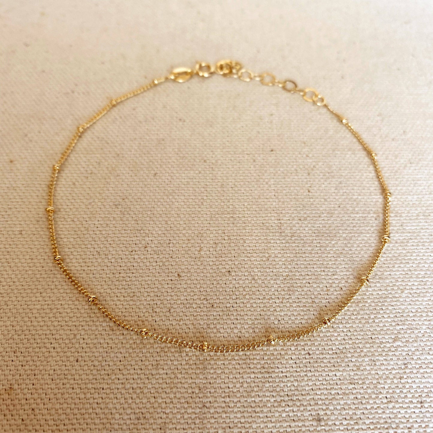Satellite Chain Anklet, 18k Gold Filled