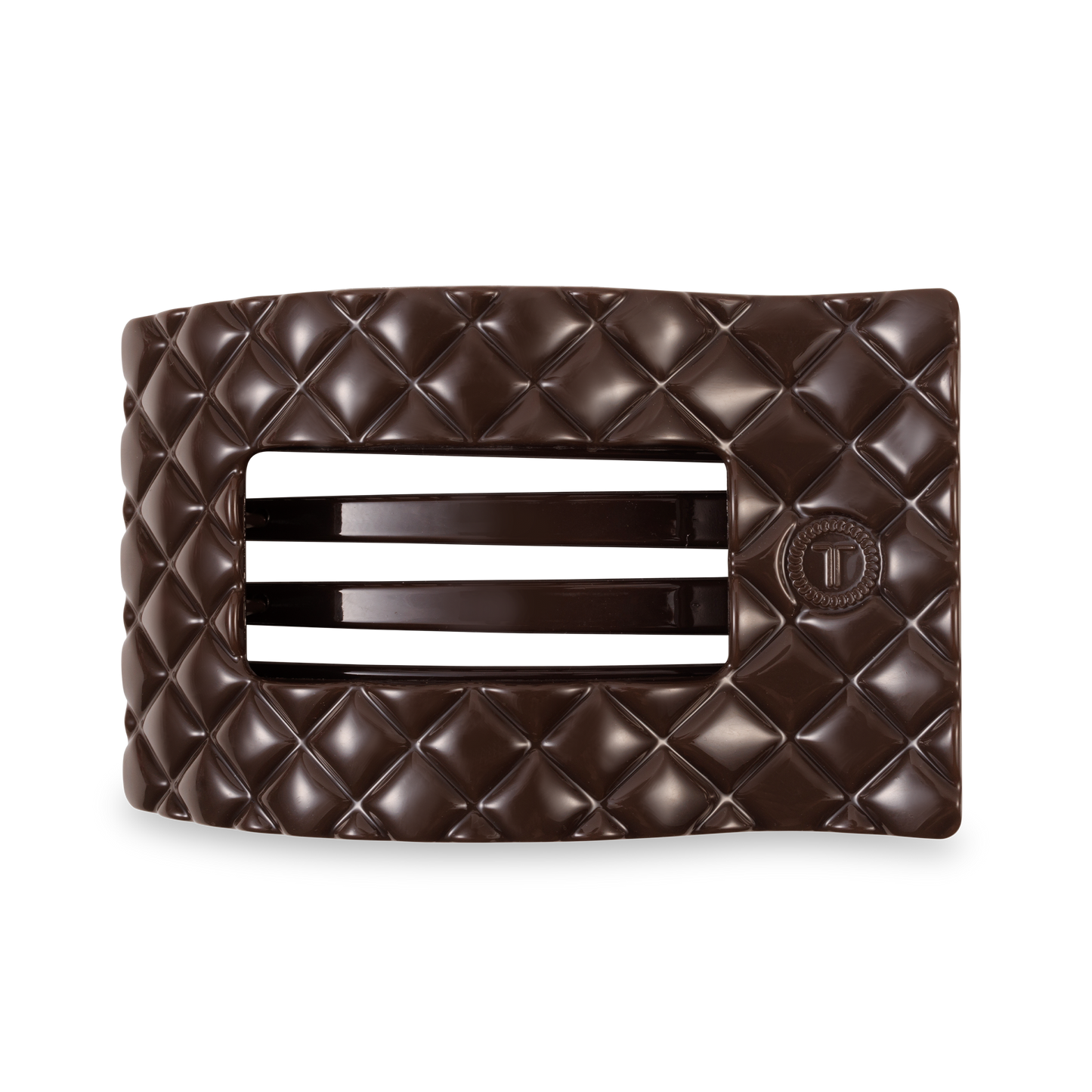 Flat Rectangle Hair Clip | Truly Taupe Quilted |Large