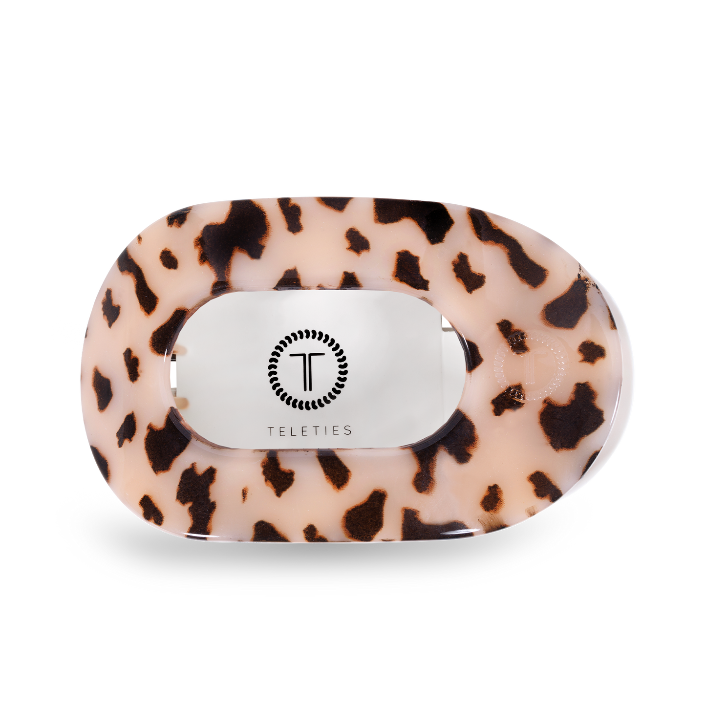 Blonde Tortoise Round Flat Hair Clip, Large
