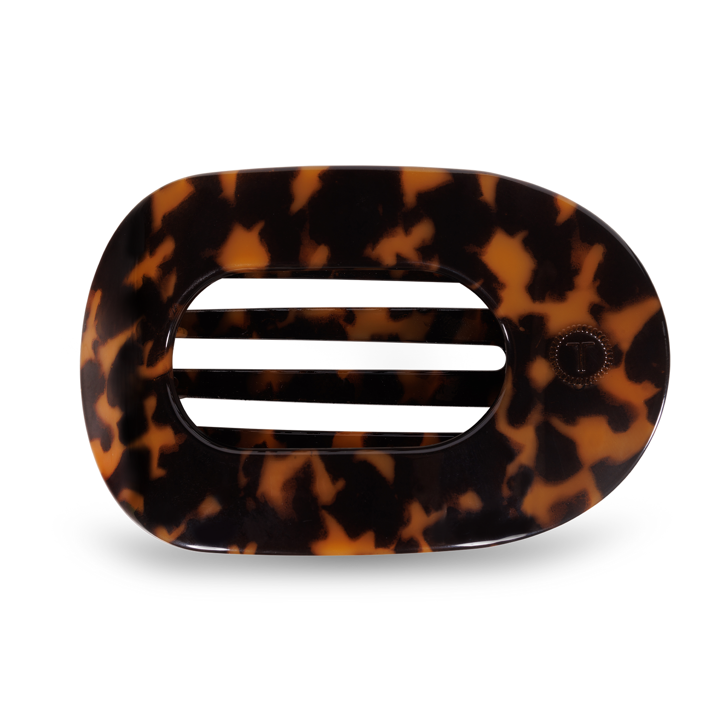 Round Flat Hair Clip | Tortoise |Large