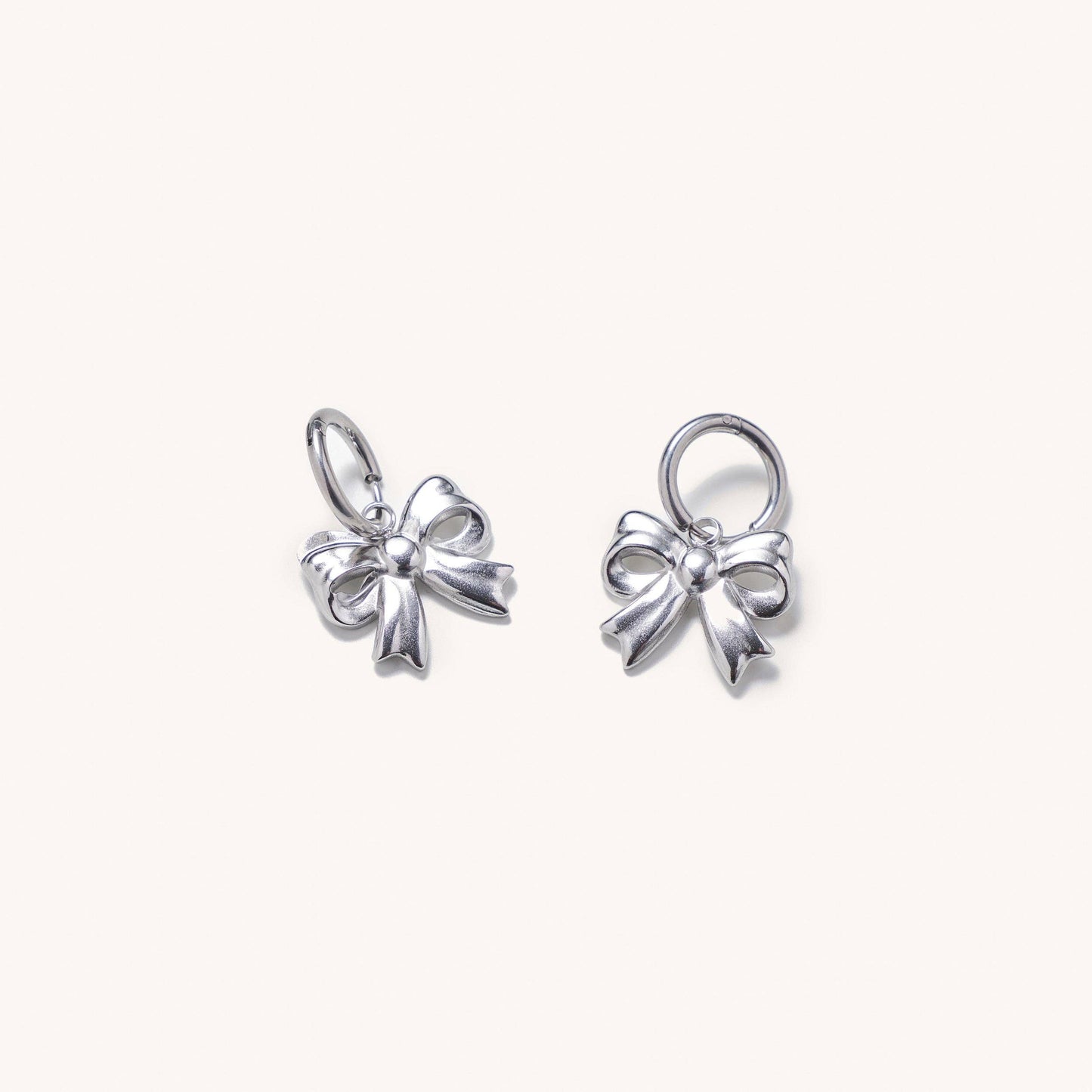 Bow Huggies- Silver