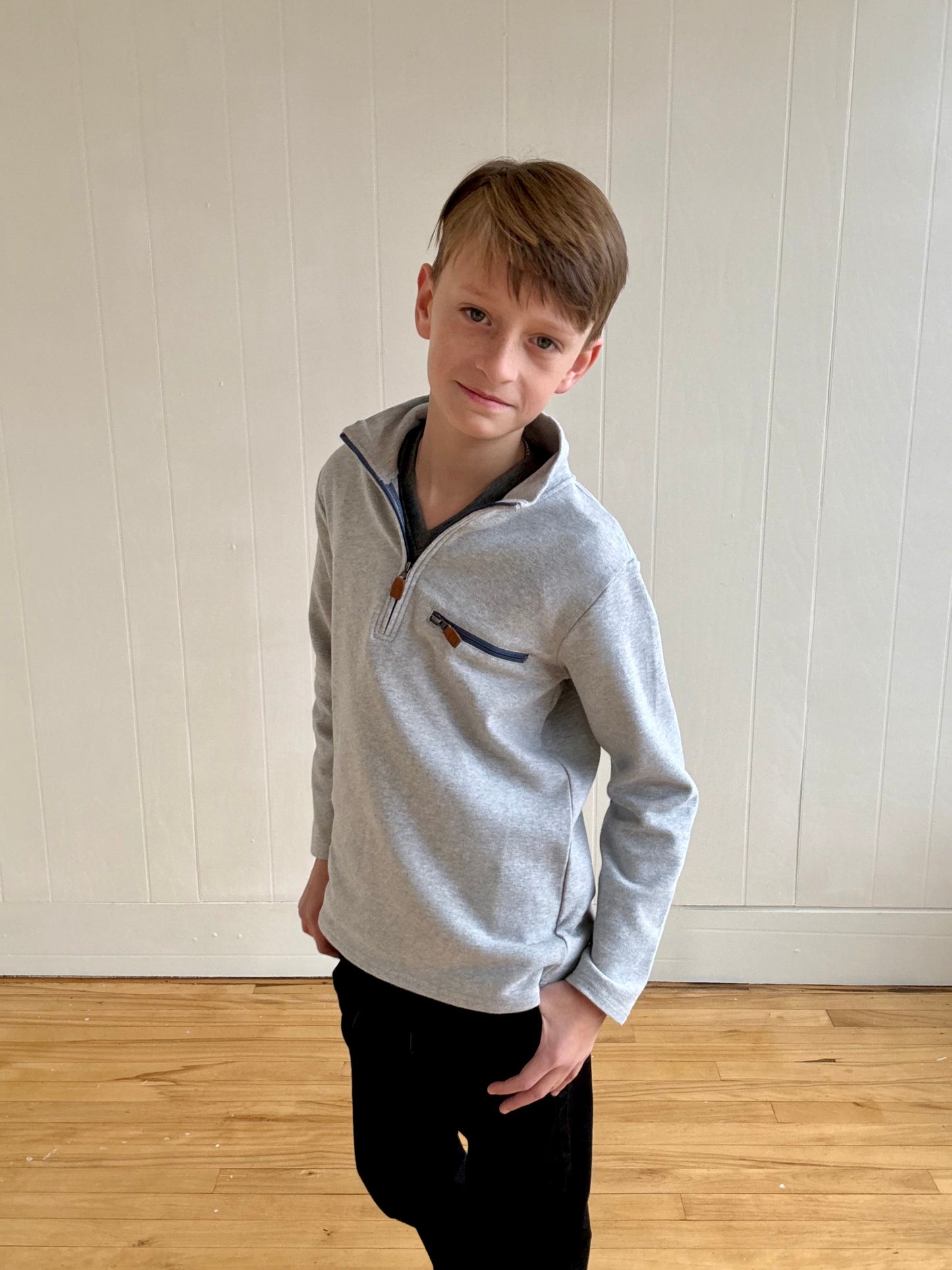 Kingston 1/4 Zip Pullover - Grey (kids)