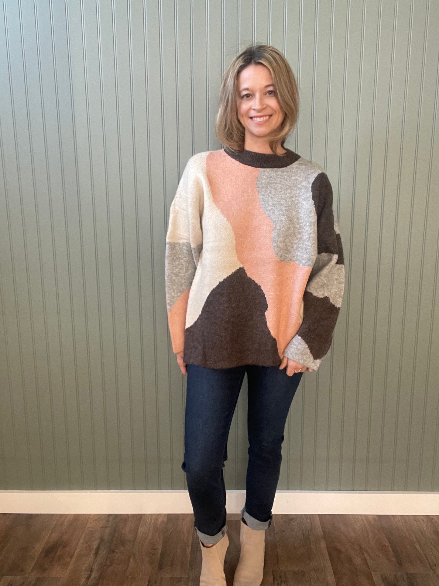 Chrissy Color Block Sweater
