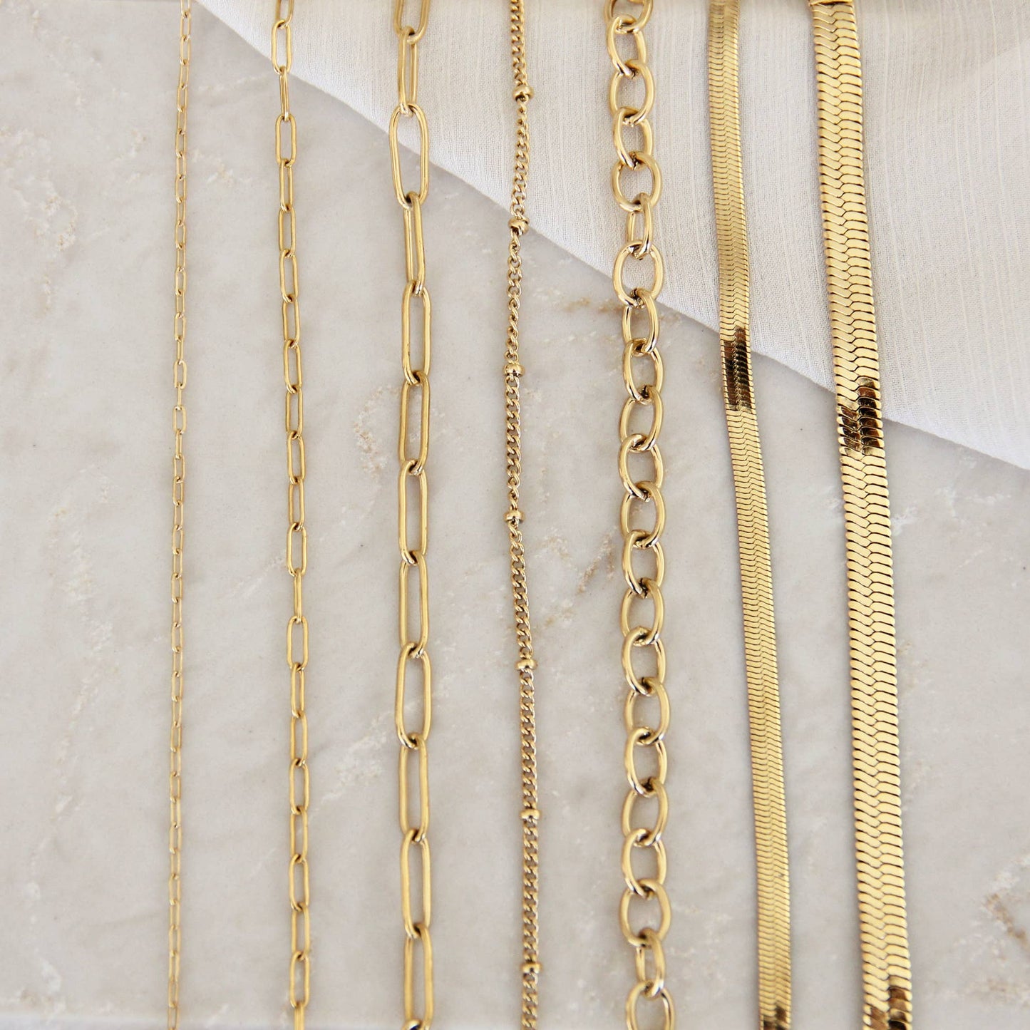 Small Paperclip Chain Bracelet, Gold
