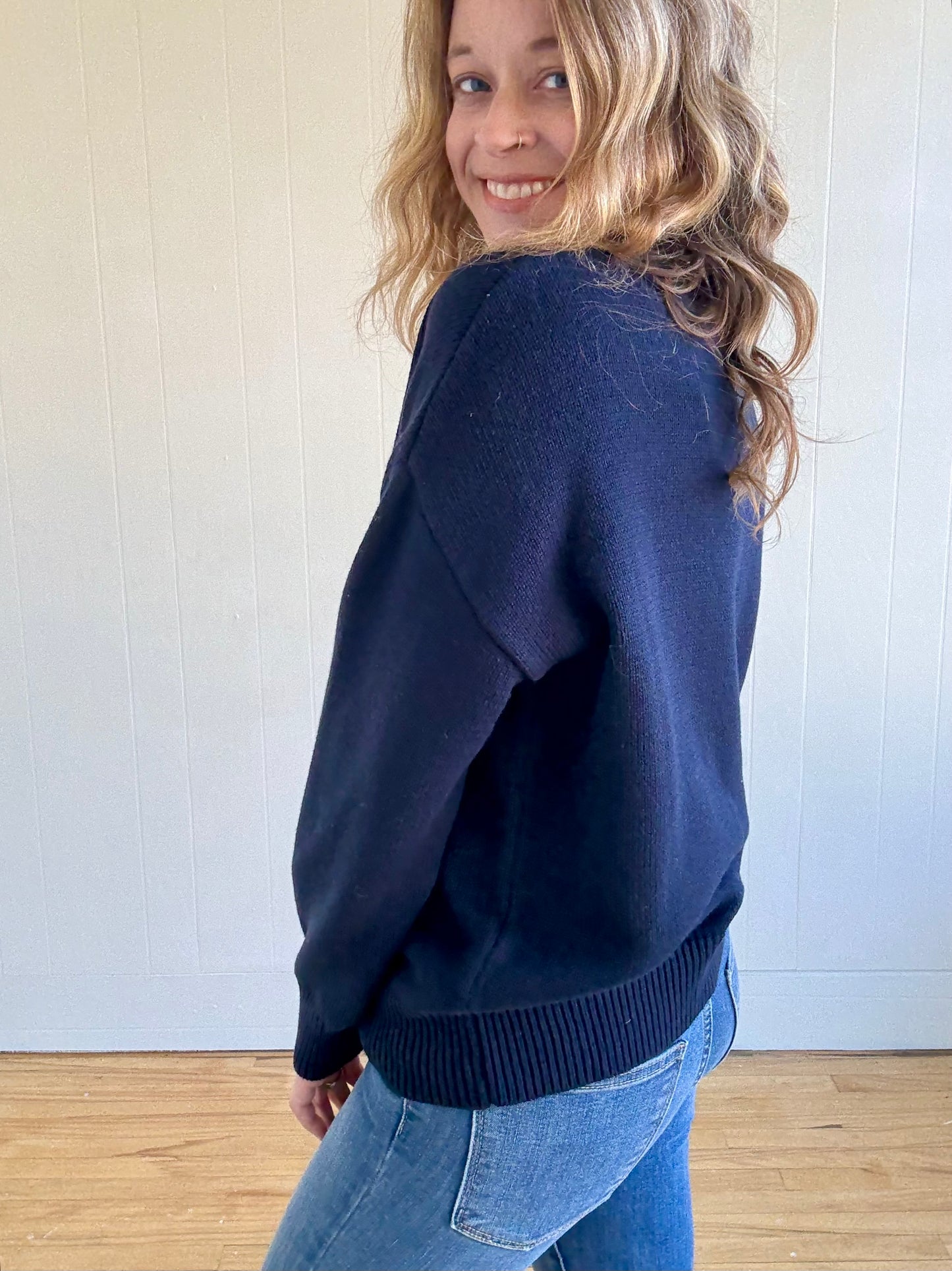 Teddy Jacquard Crewneck Sweater