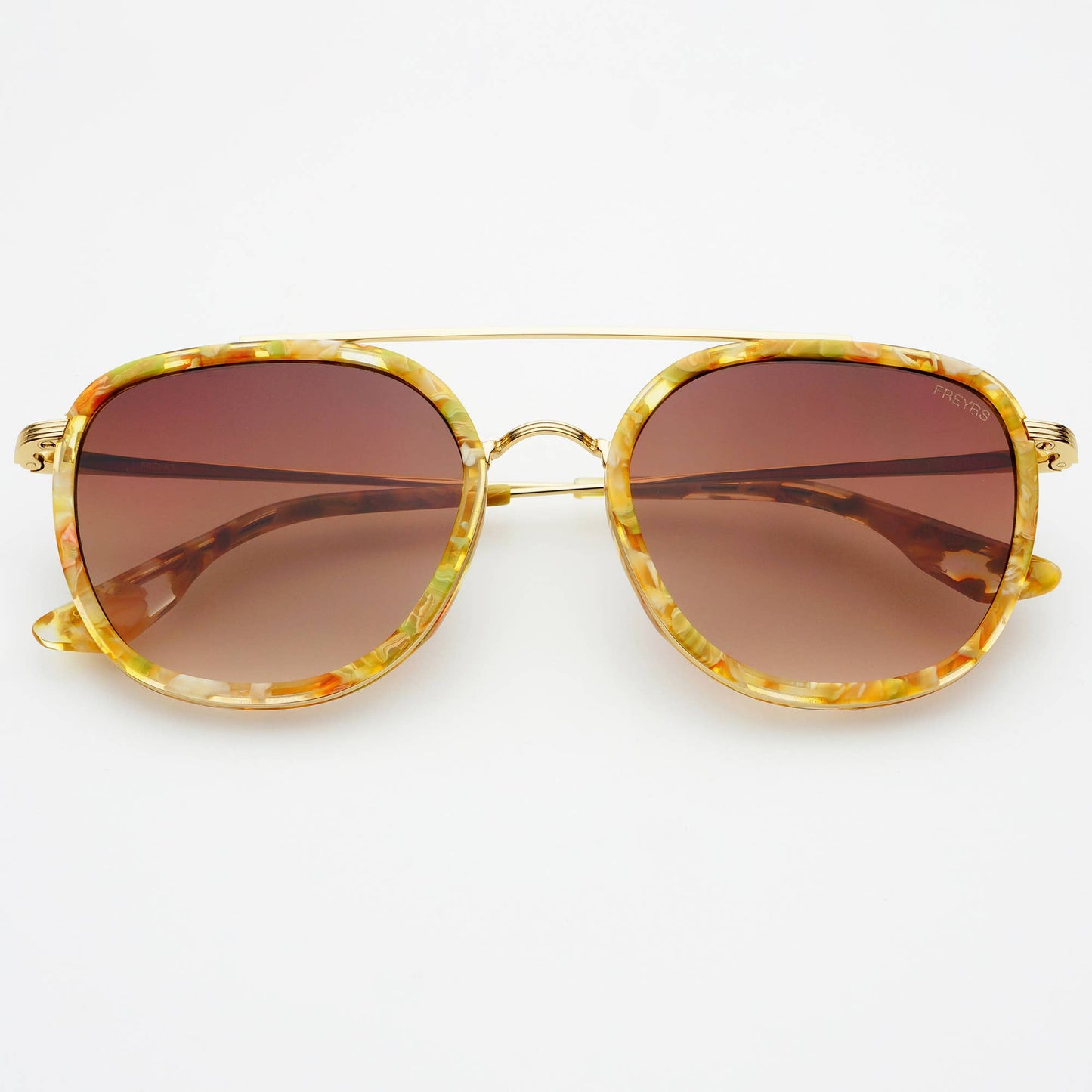 Weston Acetate Round Unisex Sunglasses, Yellow Tortoise