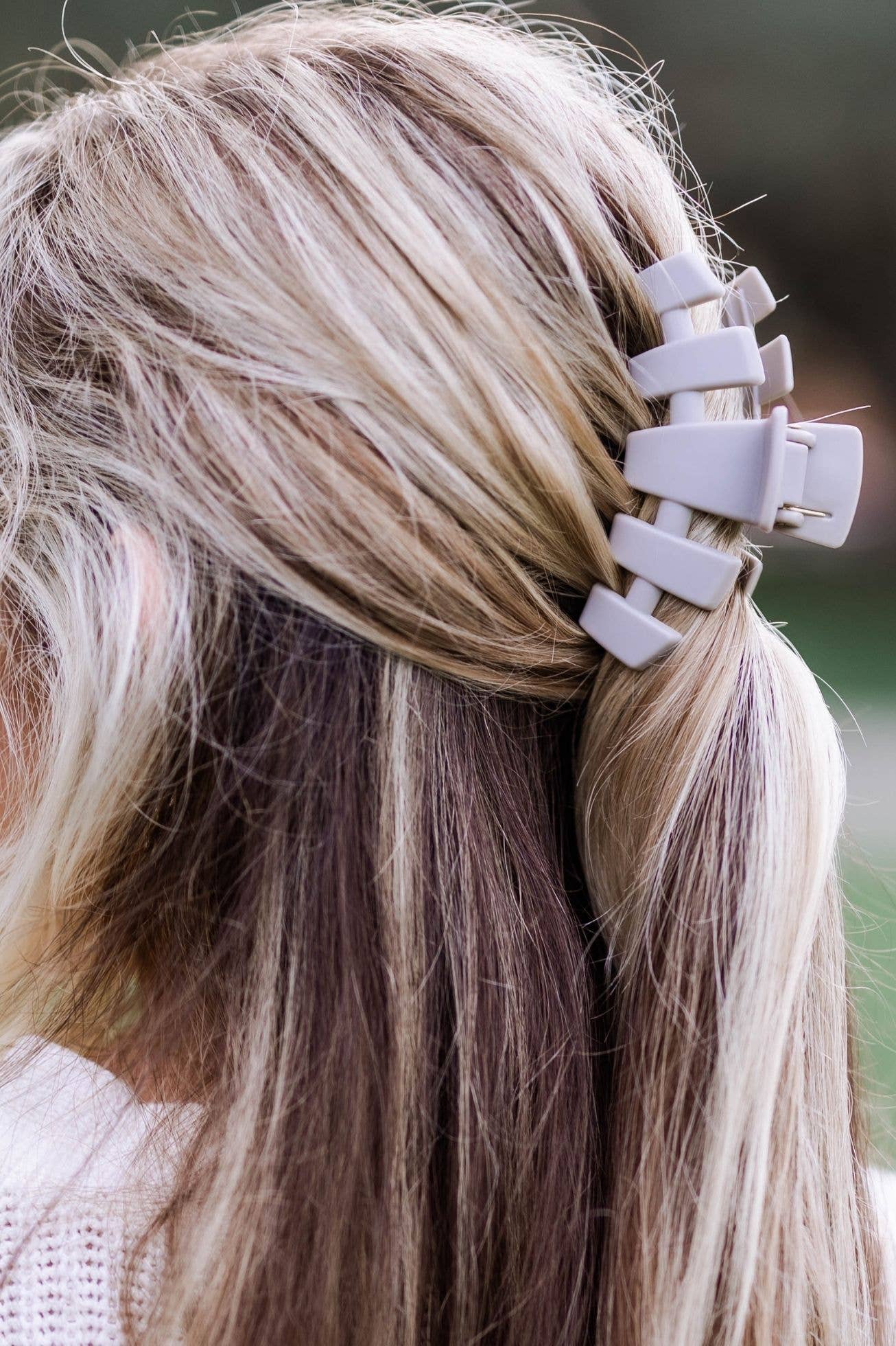 Classic Hair Clip | Silver Flames |Medium