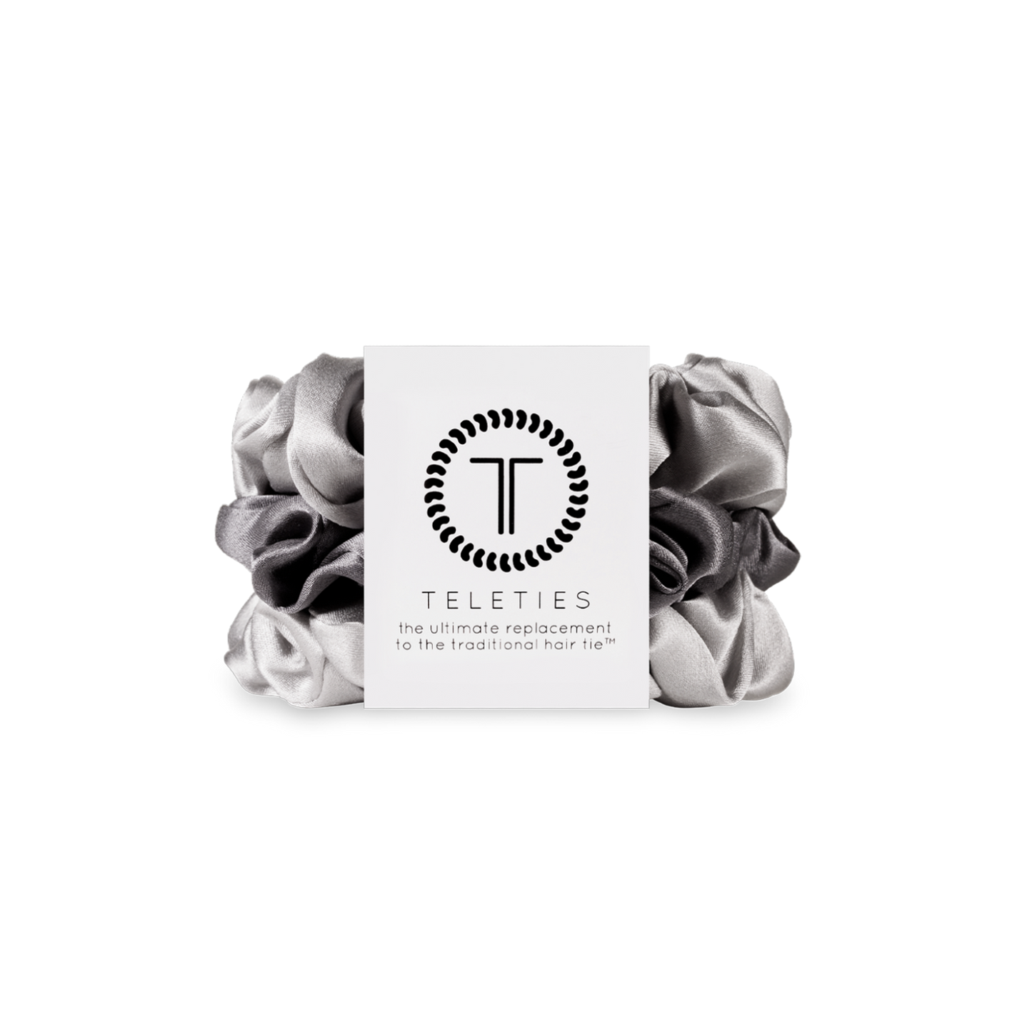 Silk Hair Scrunchie | Silver Flames |Small