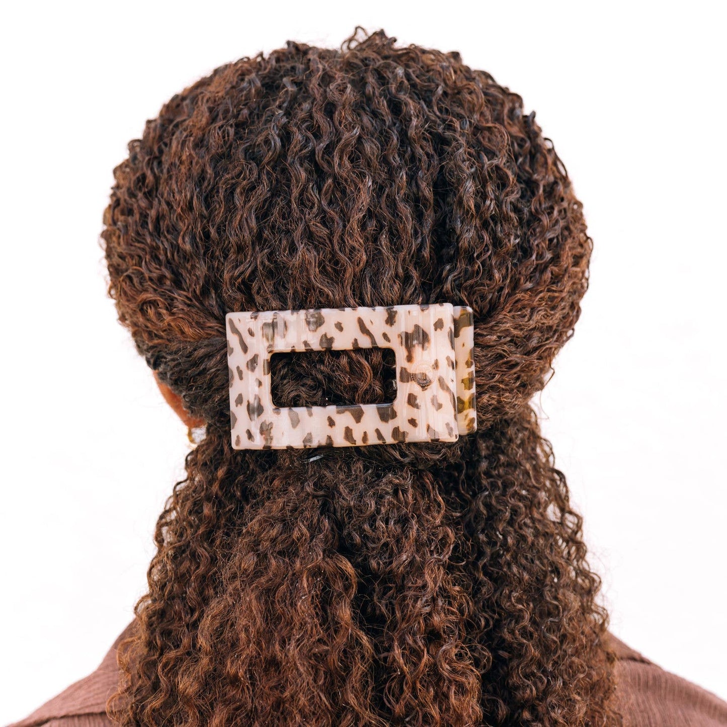 Blonde Tortoise Flat Rectangle Hair Clip, Medium
