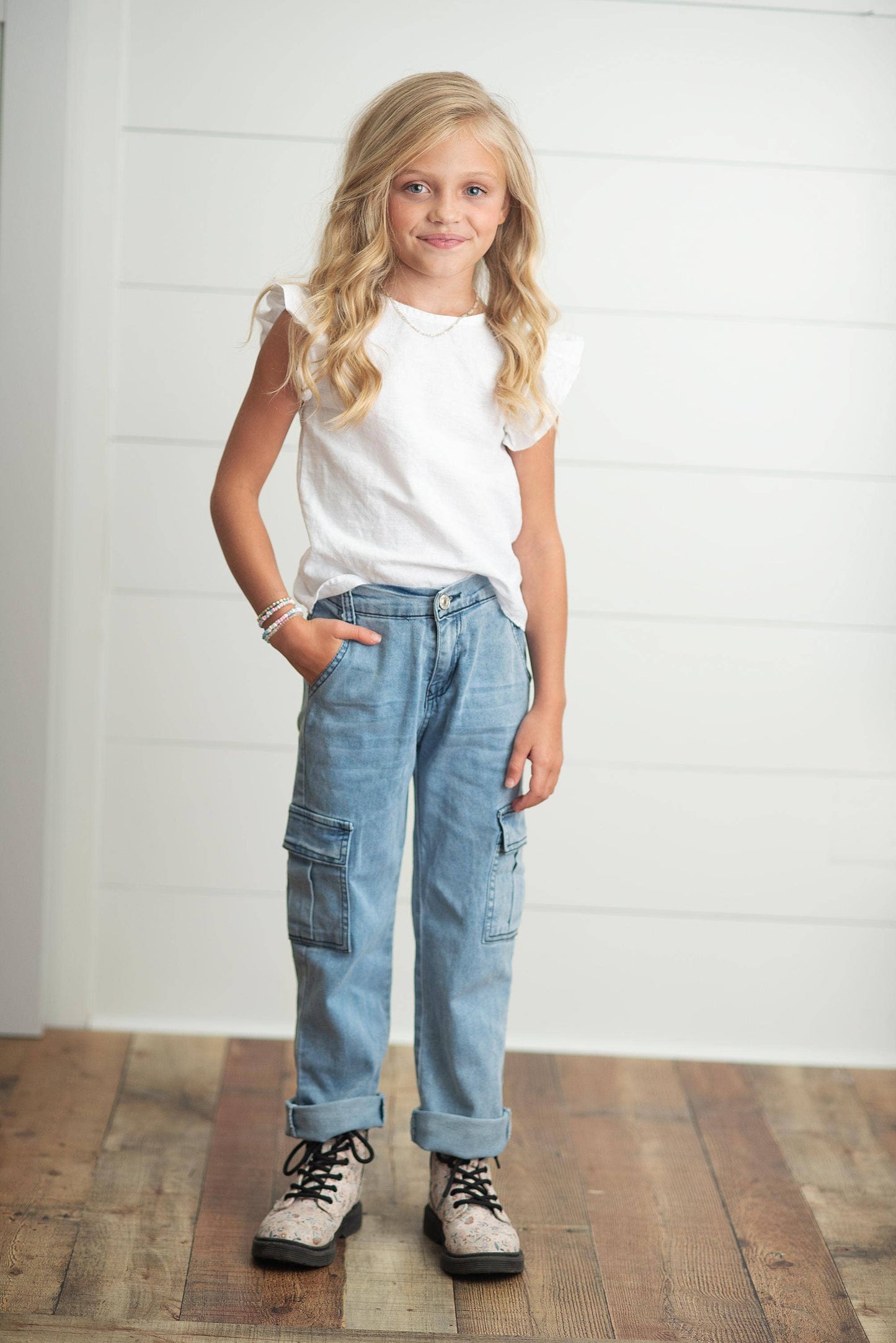 Mia Light Wash Cargo (Kids)