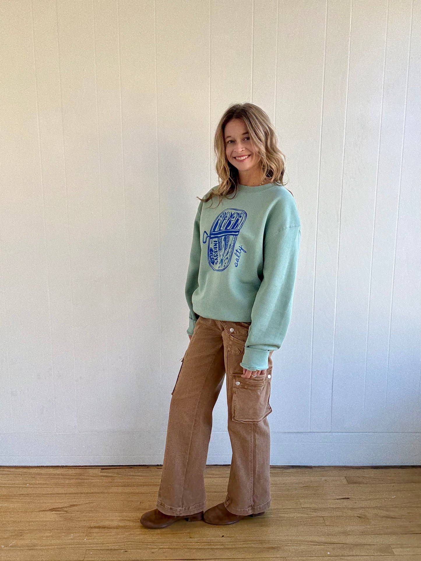 Salty Sardines Sweatshirt (Sea Green)