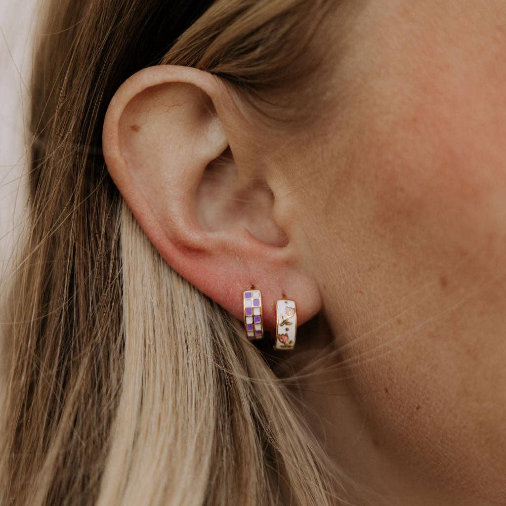 Eloise Tea Cup Hoops: Silver
