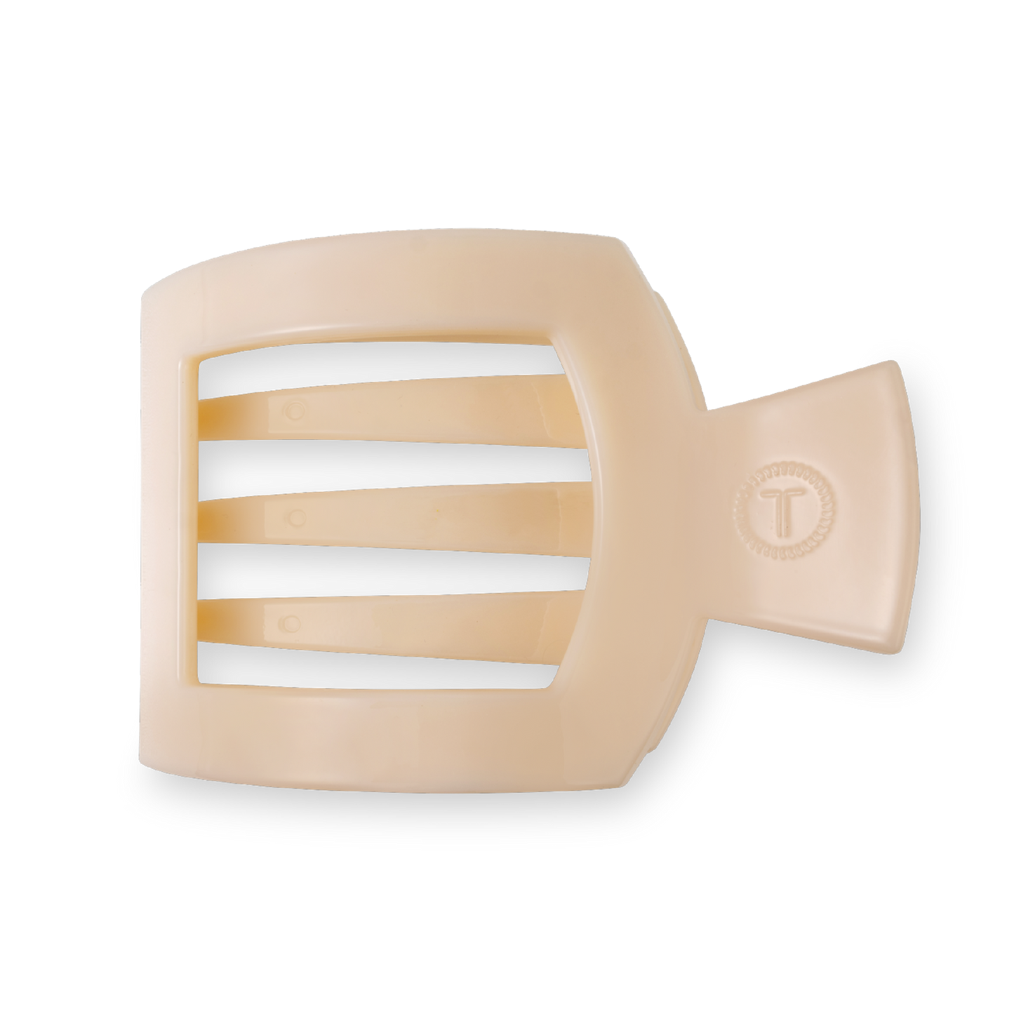Almond Beige Square Flat Hair Clip, Large