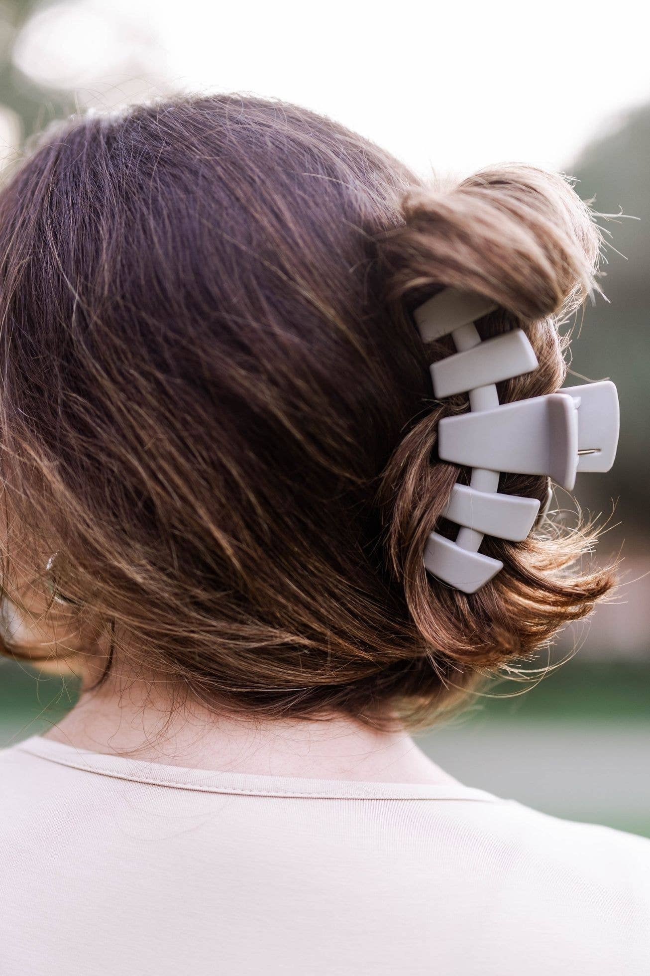 Classic Hair Clip | Silver Flames |Large
