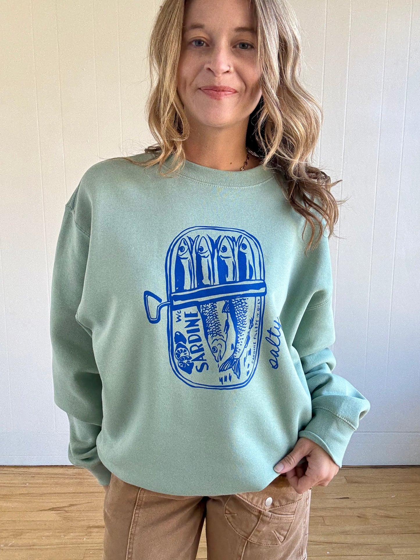 Salty Sardines Sweatshirt (Sea Green)