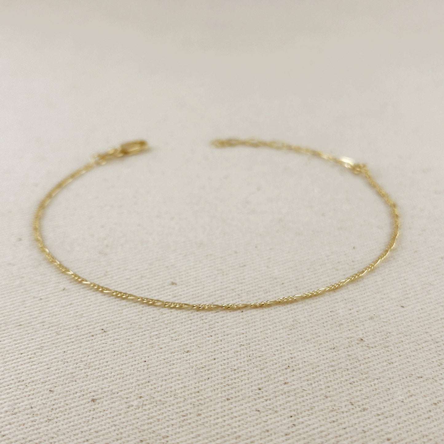 18k Gold Filled Figaro Chain Anklet (1.5mm wide)