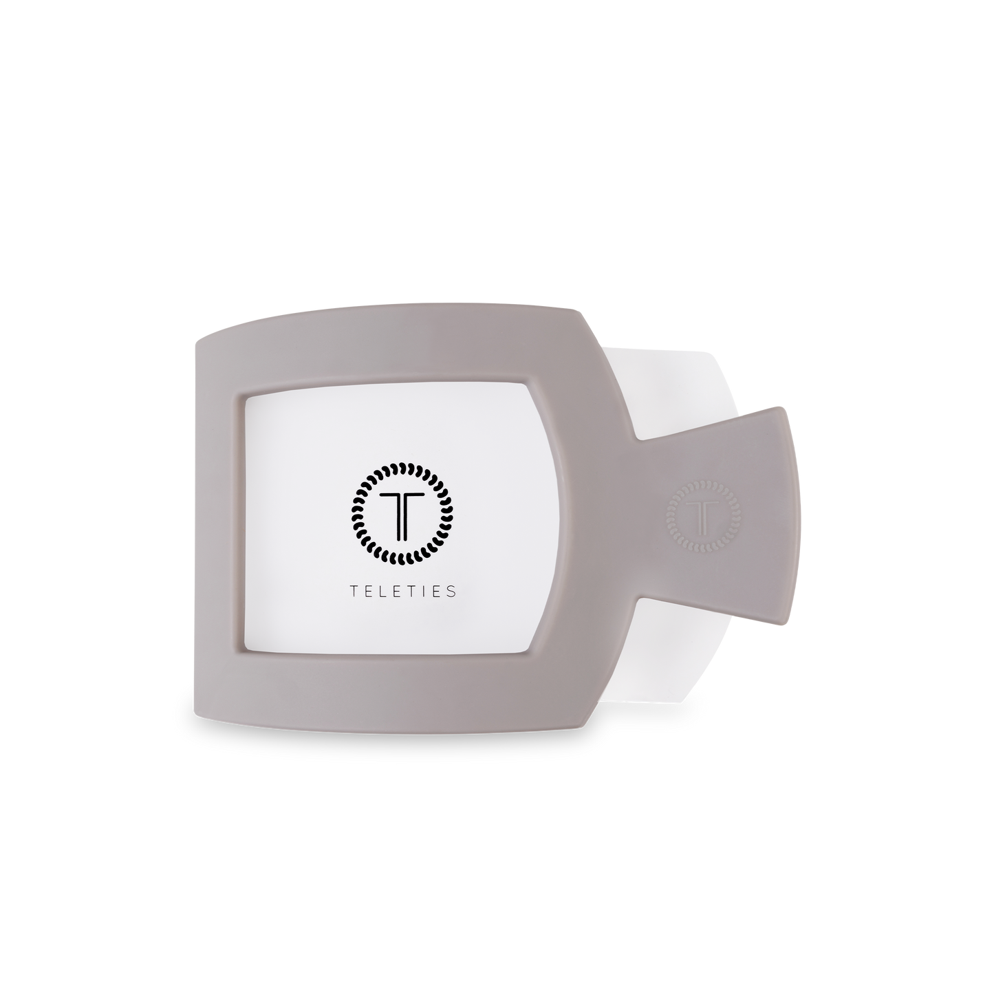 Square Flat Hair Clip | Silver Flames |Medium