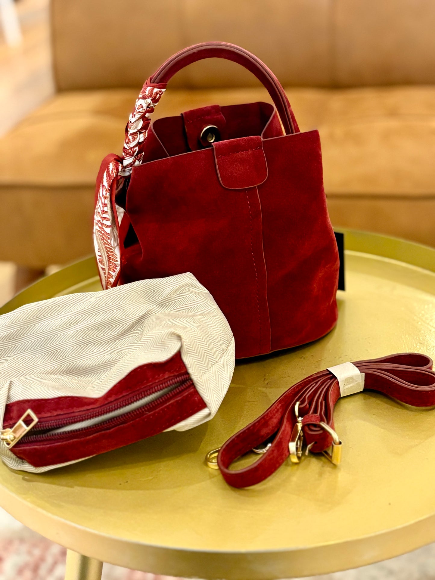 Blair Bucket Bag (Burgundy)