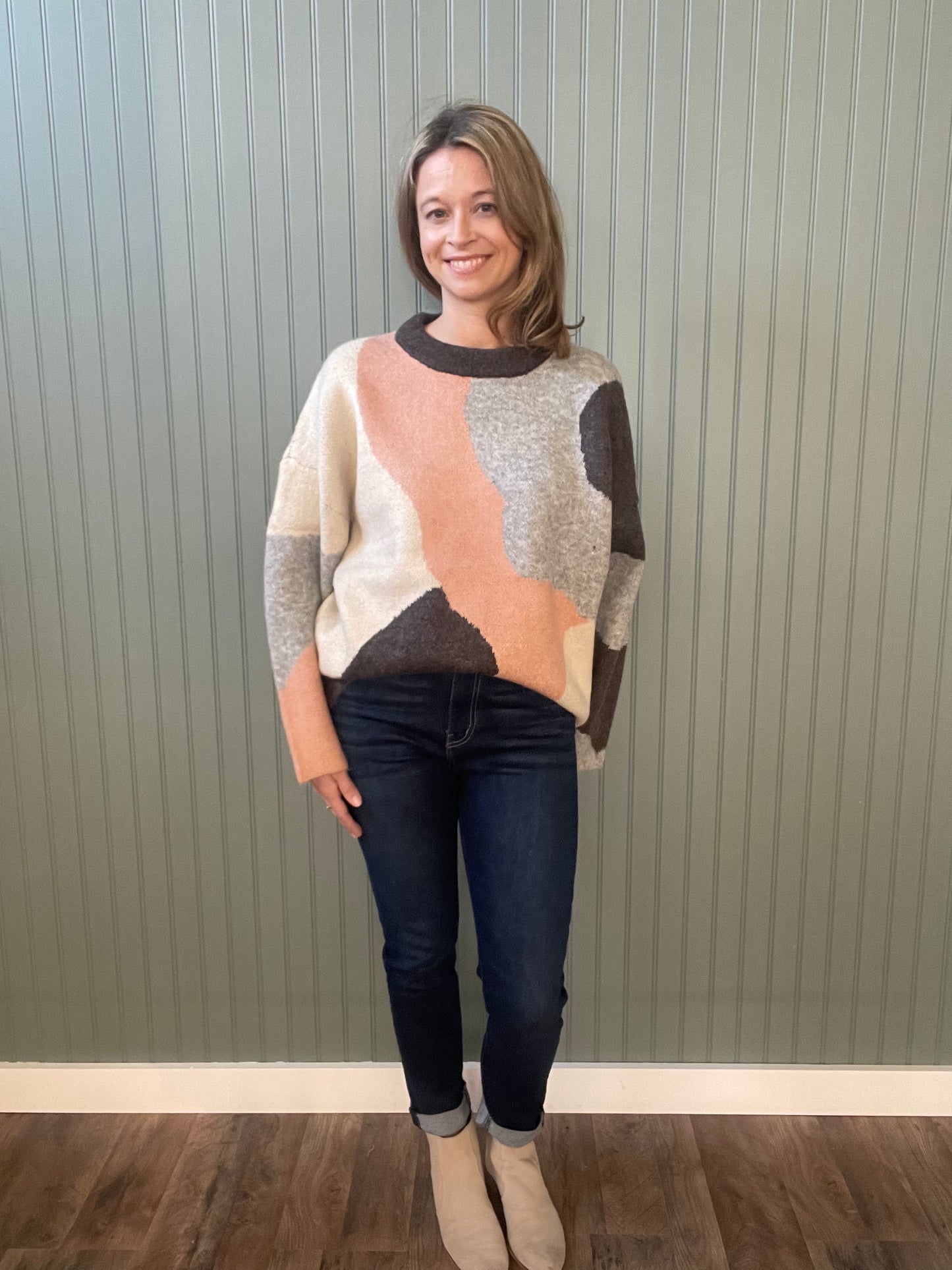 Chrissy Color Block Sweater