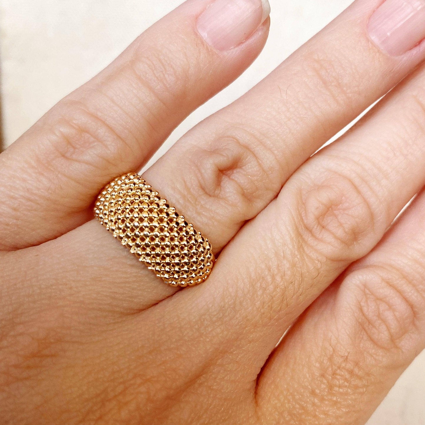 Bead Cluster Ring, 18k Gold Filled