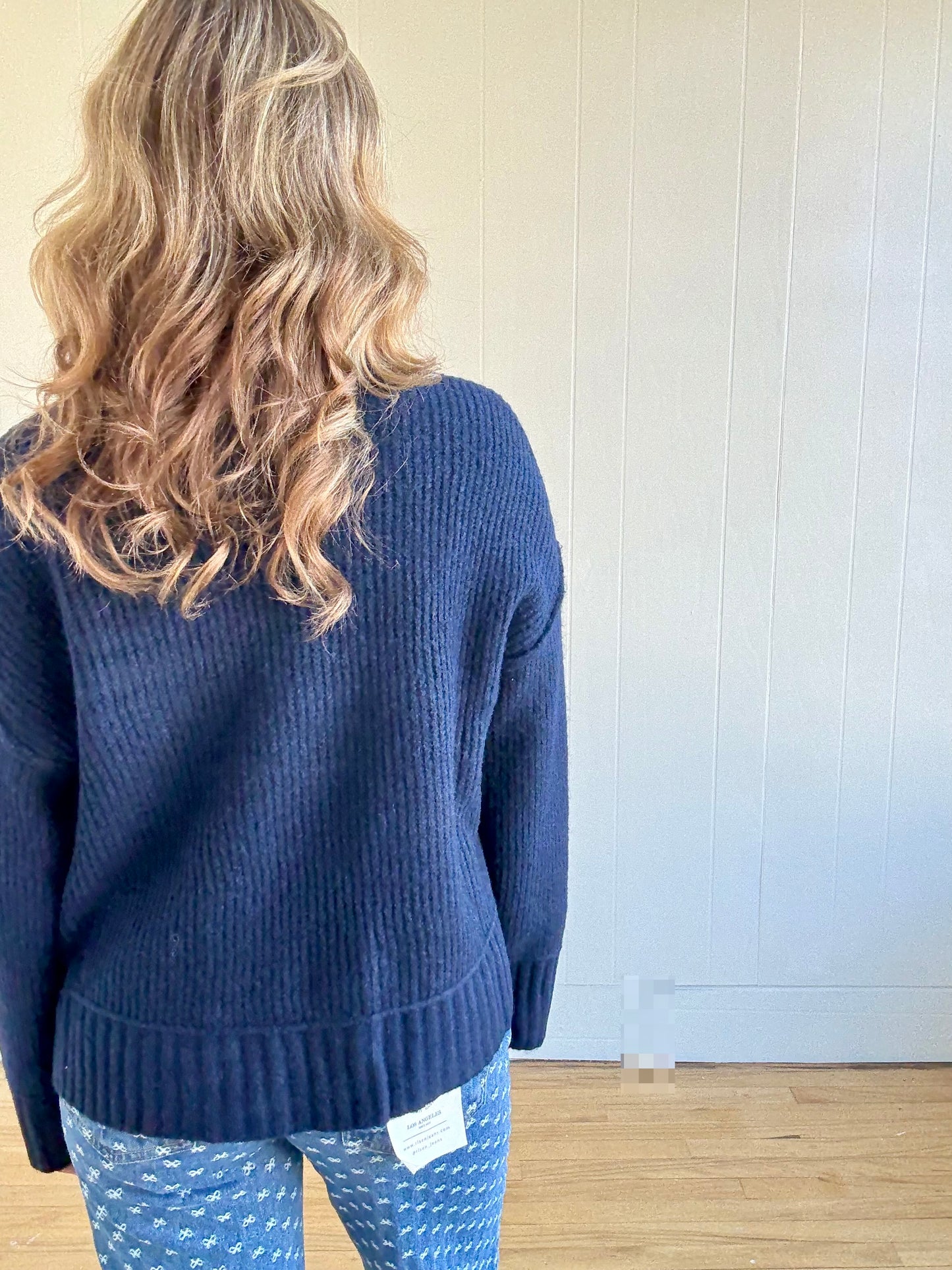 Jordan Mock Neck Sweater (Navy)