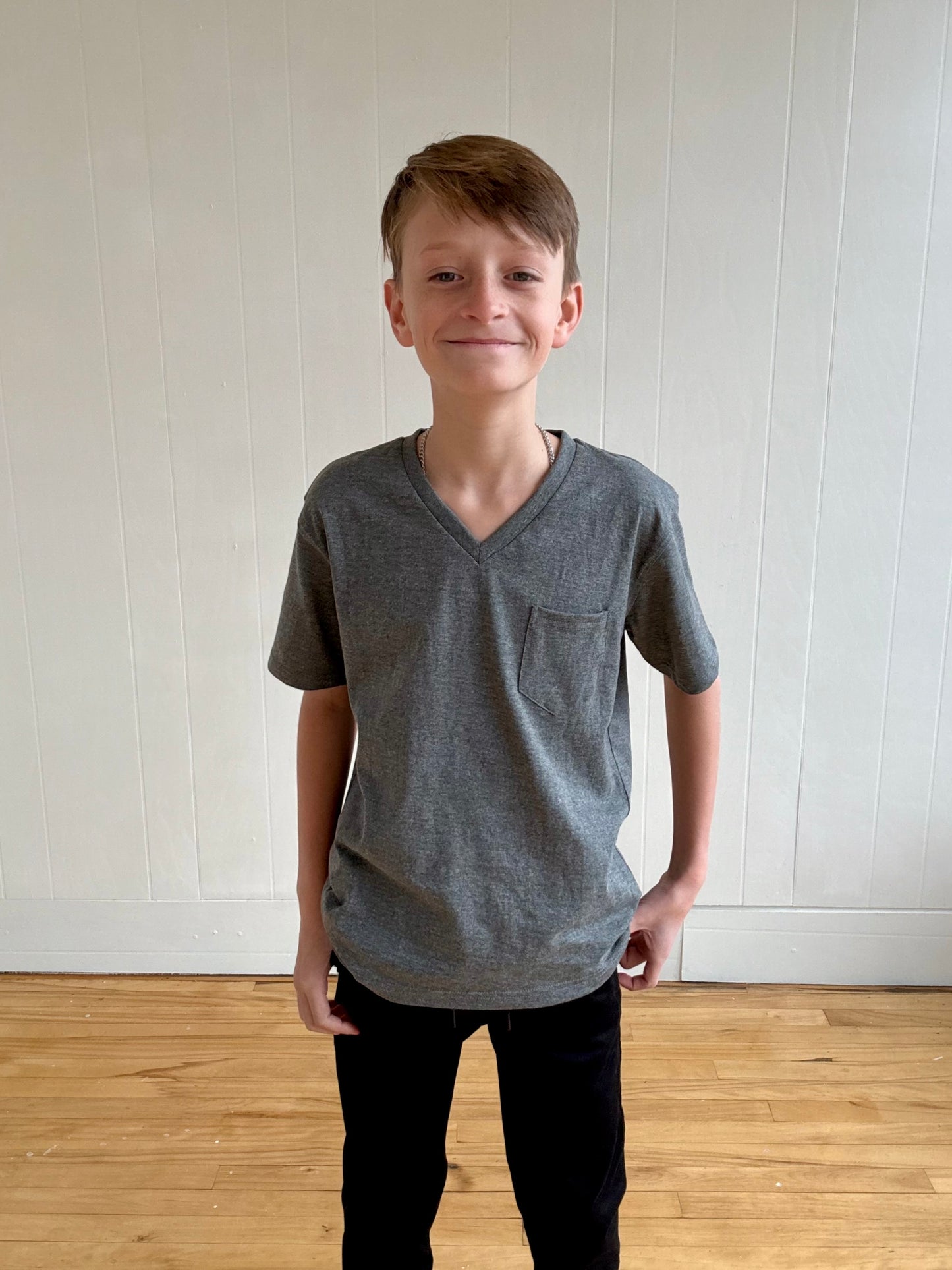 Grey V-Neck Tee (kids)