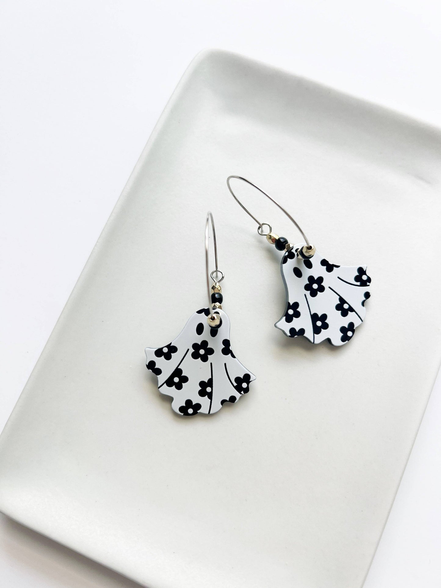 The Spooky Daisy Ghost Hoop Earrings