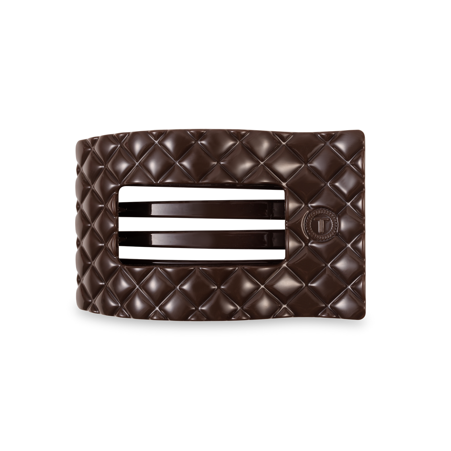 Flat Rectangle Hair Clip | Truly Taupe Quilted |Medium