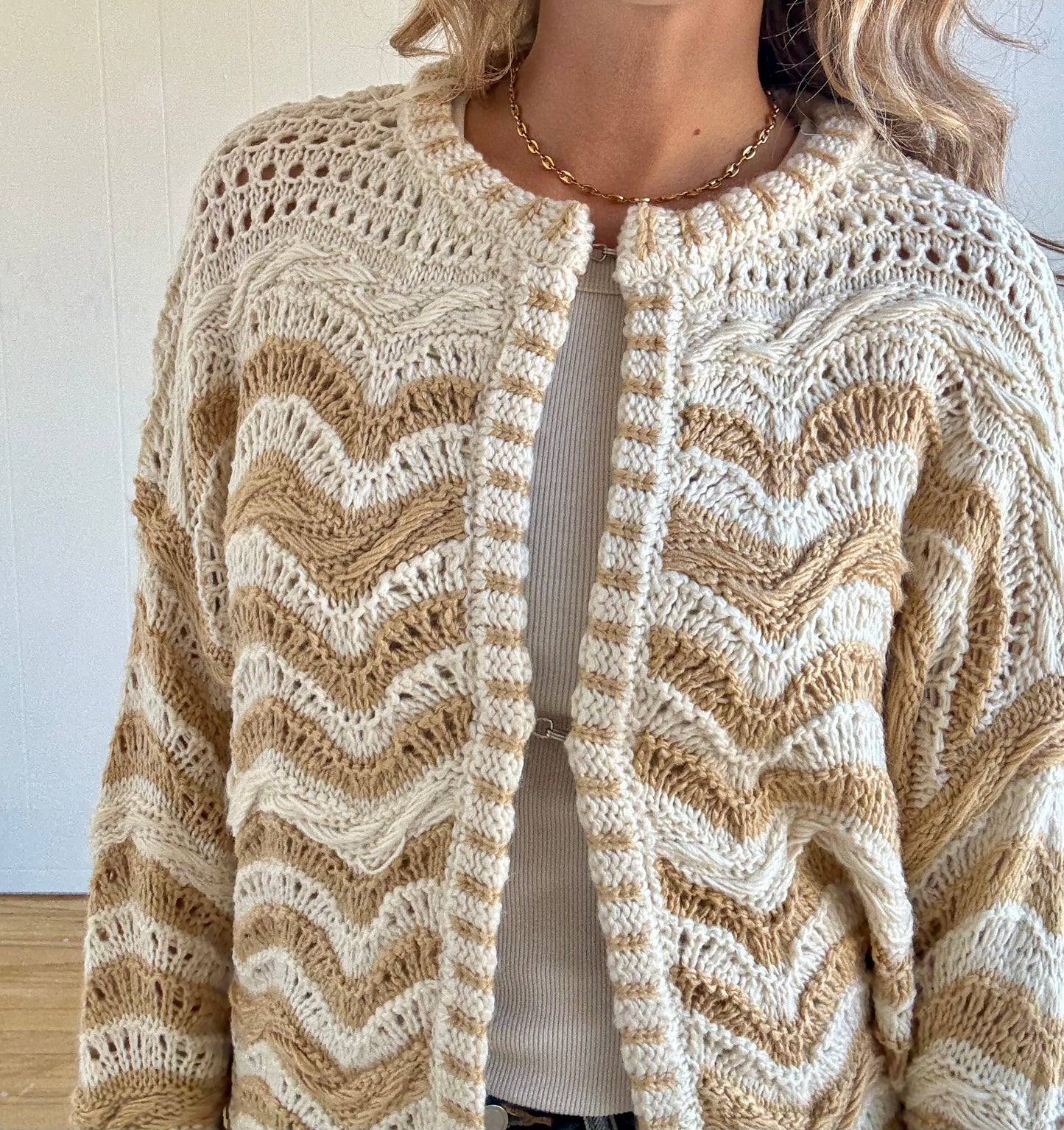 Beige Wave Sweater