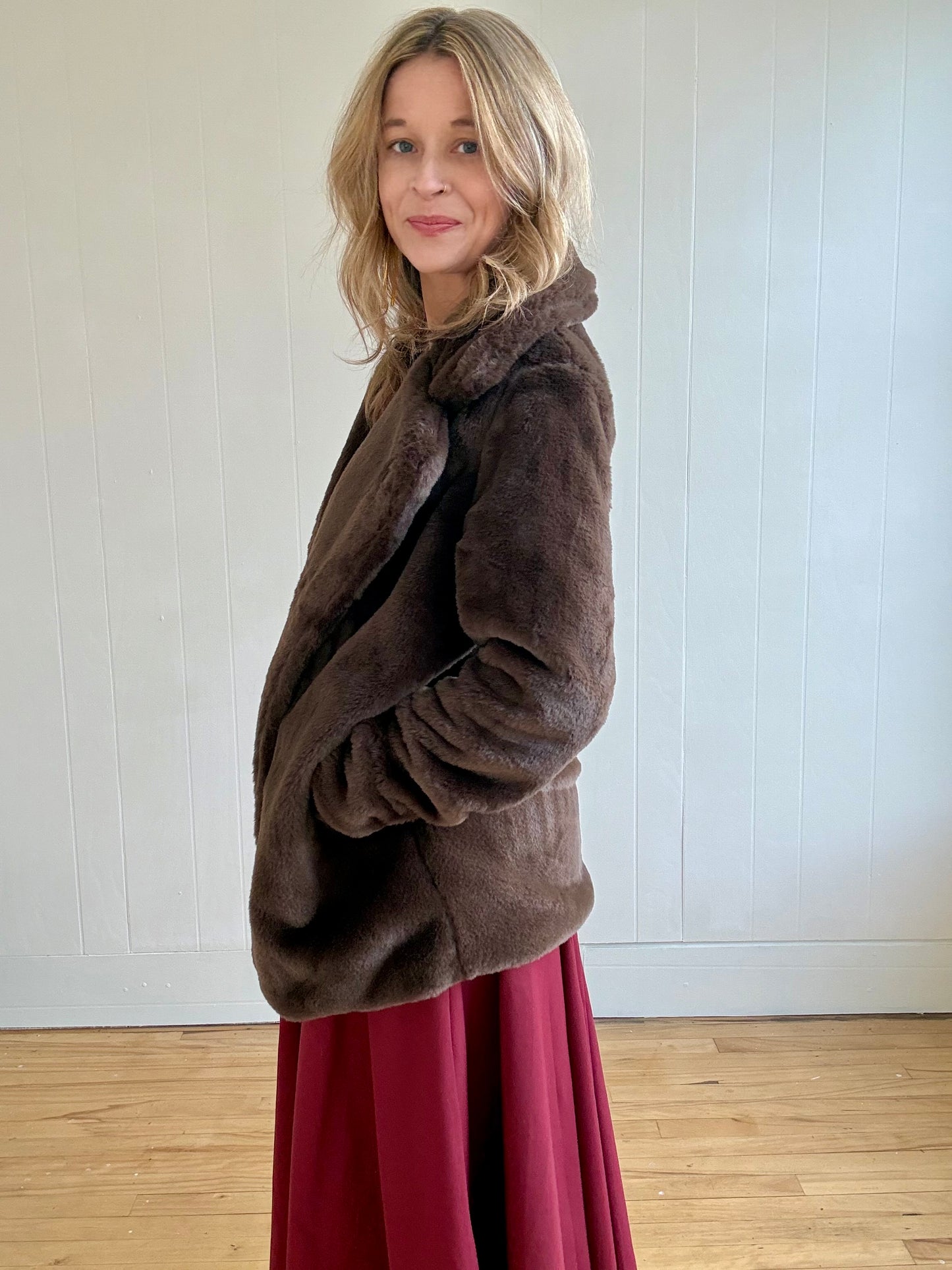 Chocolate Faux Fur Jacket