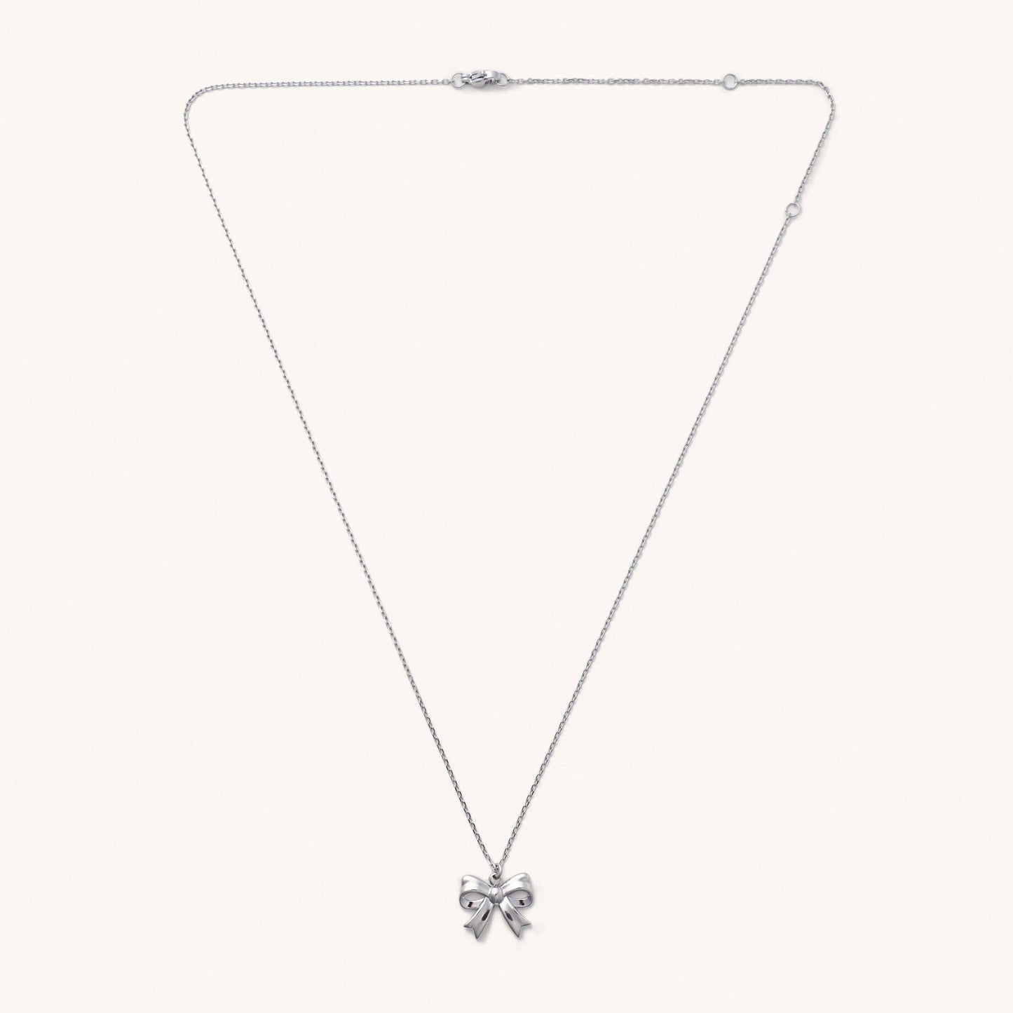 Bow Necklace- Silver