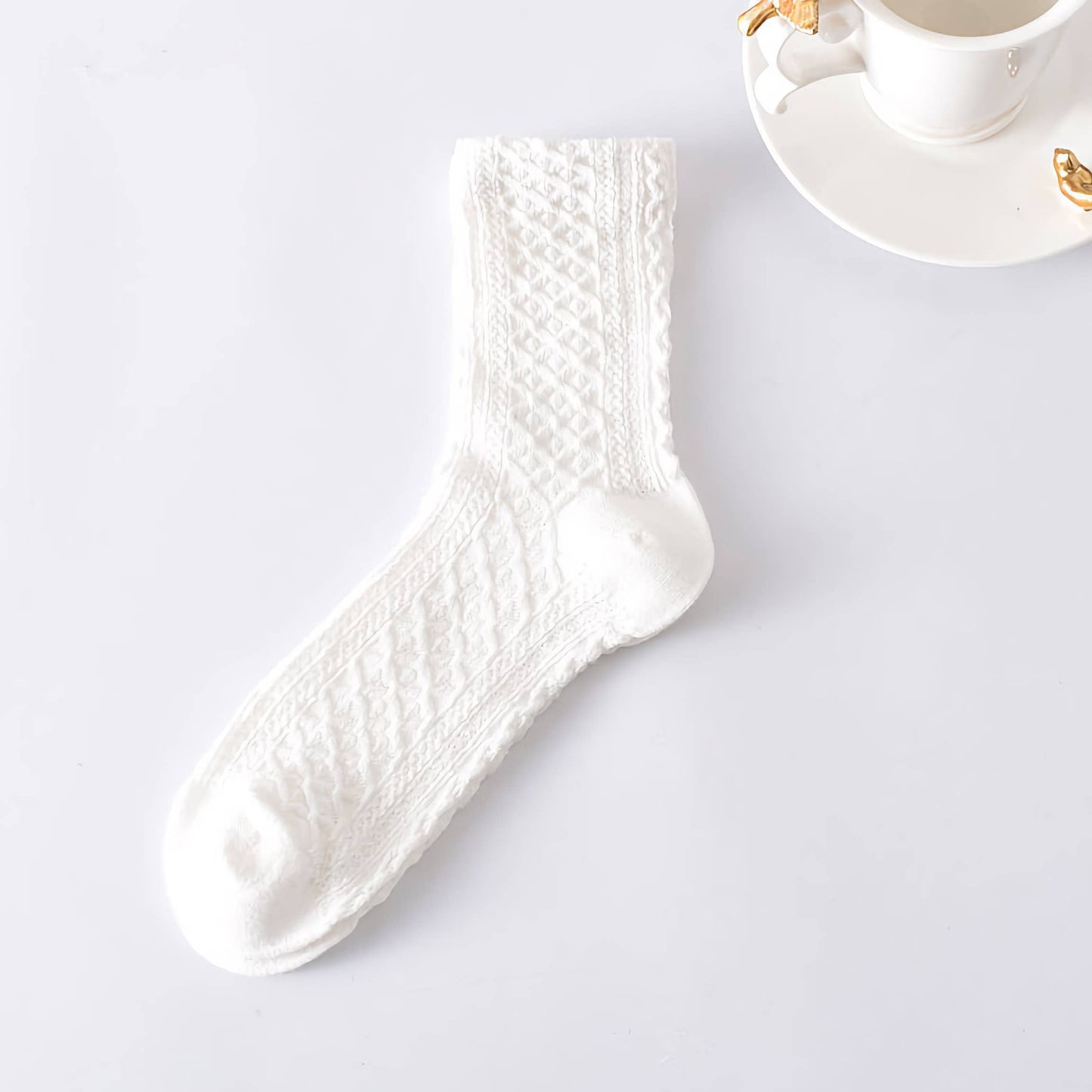 Classic Solid Color Retro Cotton Socks (Multiple Colors)