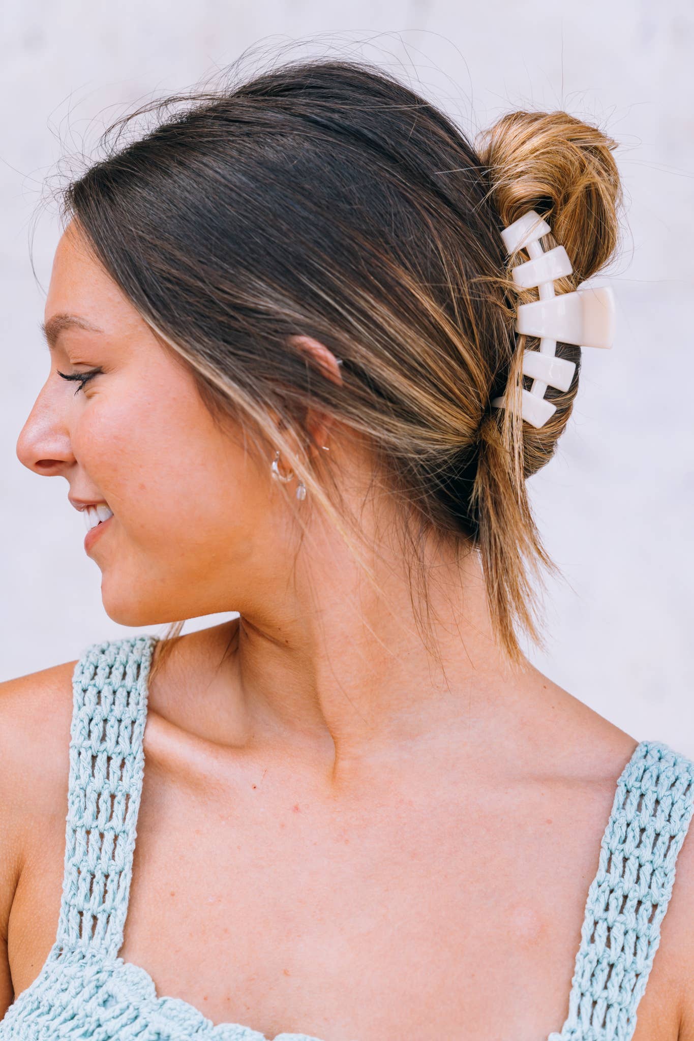 Almond Beige Classic Hair Clip, Medium