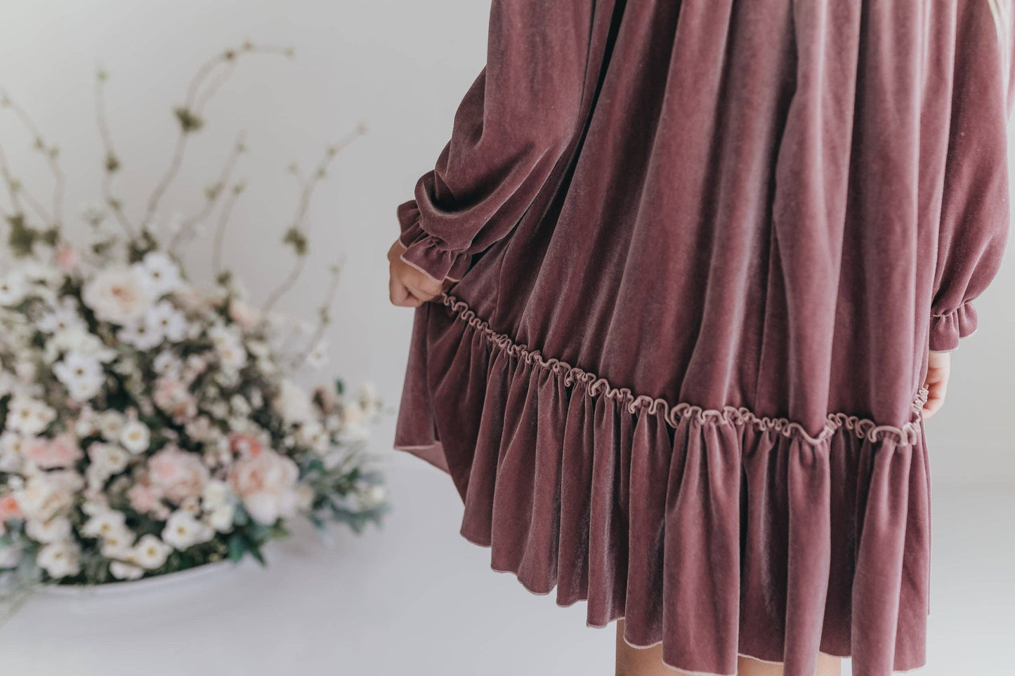 Dusty Rose Velvet Dress (Kids)