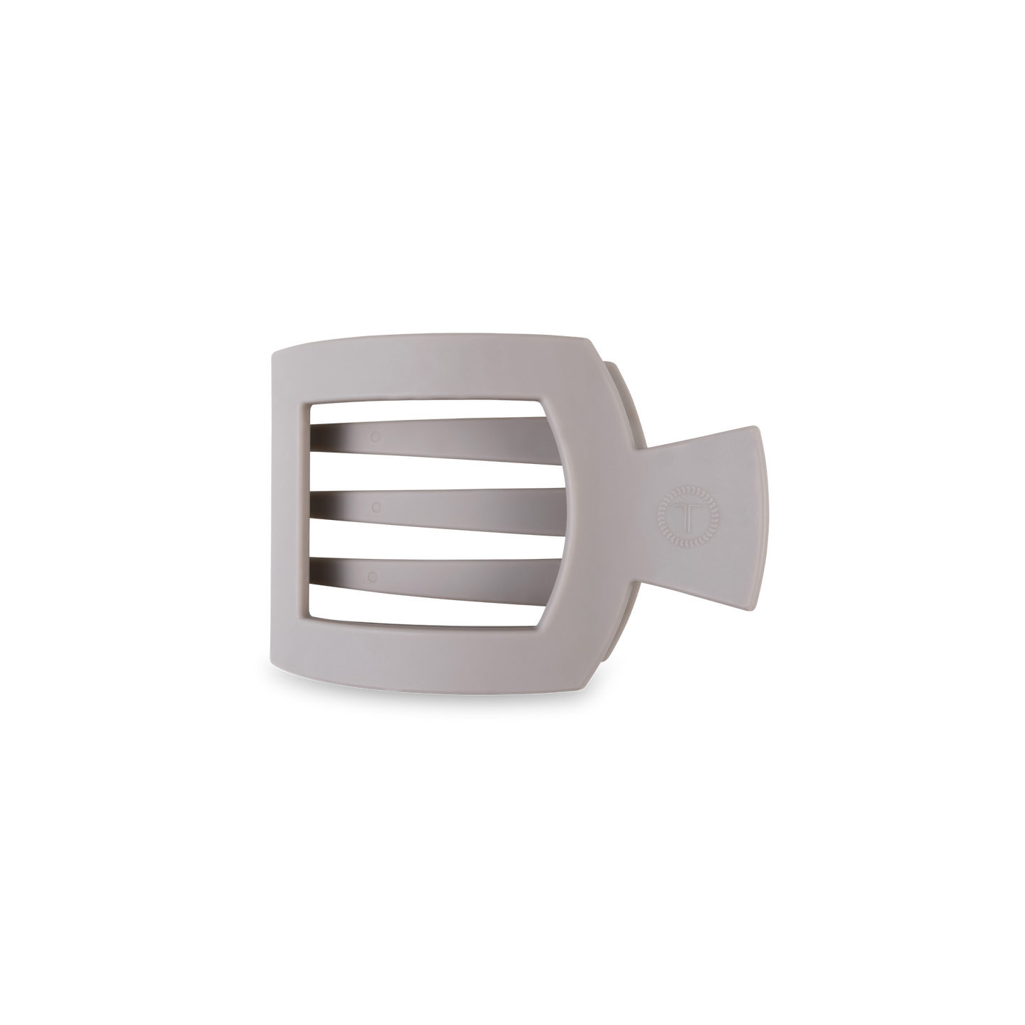 Square Flat Hair Clip | Silver Flames |Small