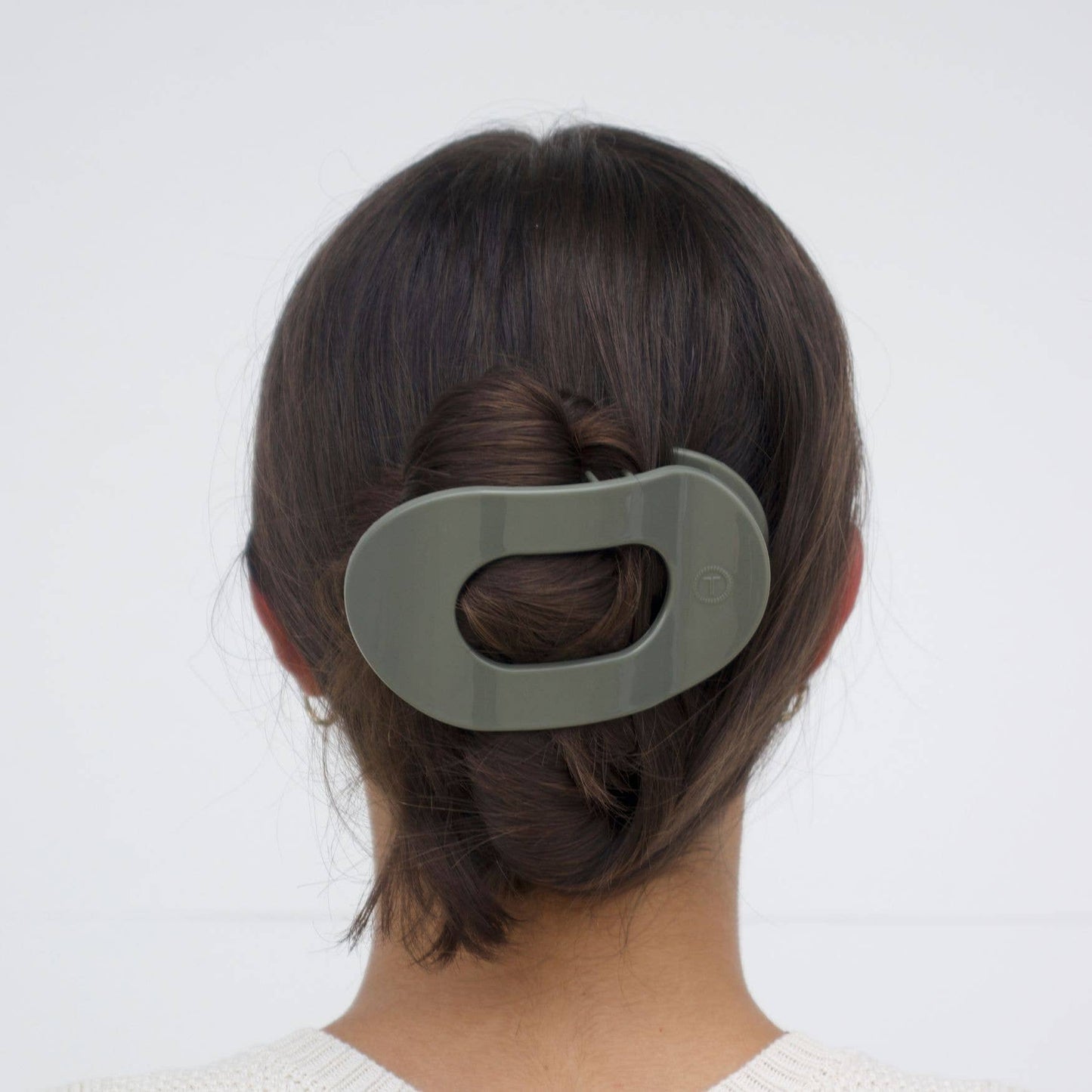 Flat Round Hair Clip | Sage It Ain't So |Large