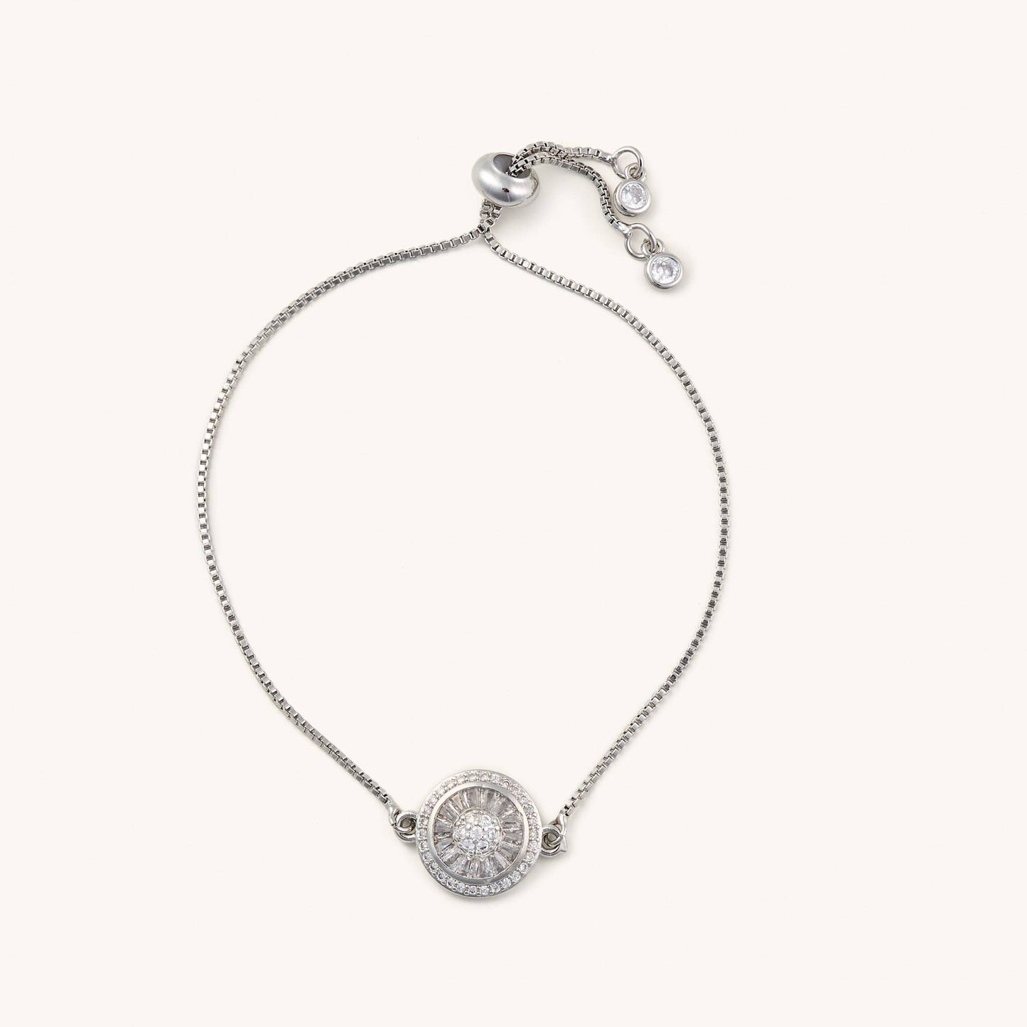 Antique Crystal Sliders: Silver