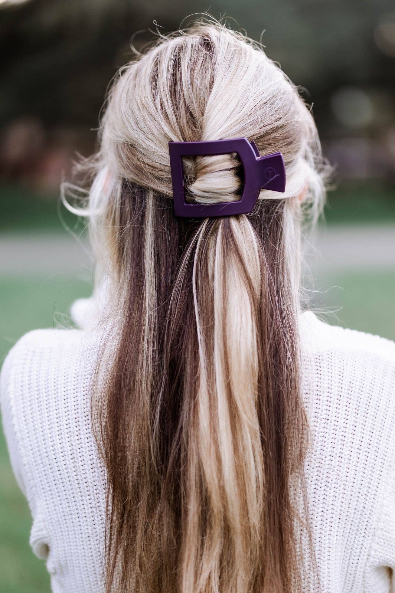 Square Flat Hair Clip | Burgundy Bliss |Medium