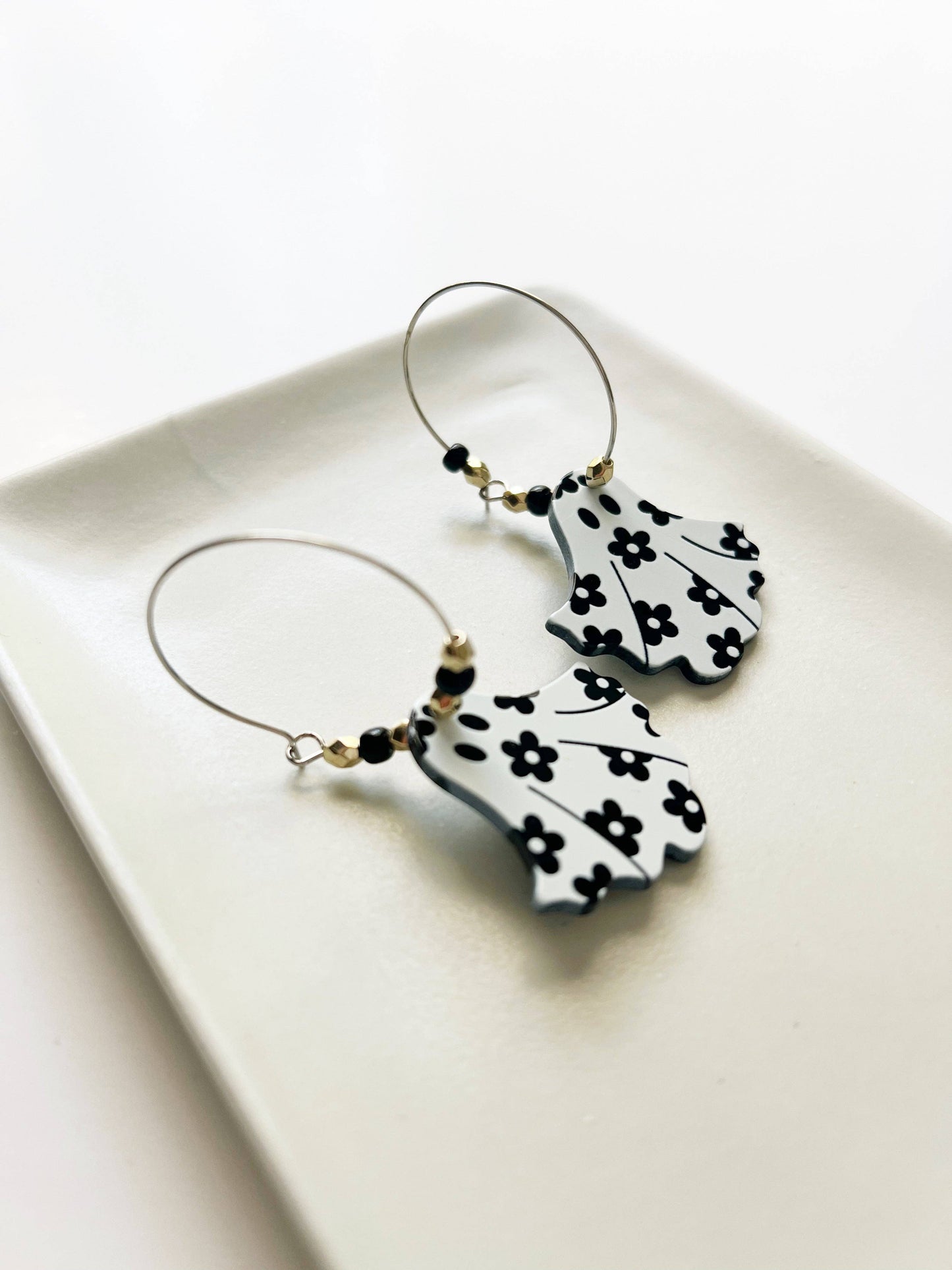 The Spooky Daisy Ghost Hoop Earrings