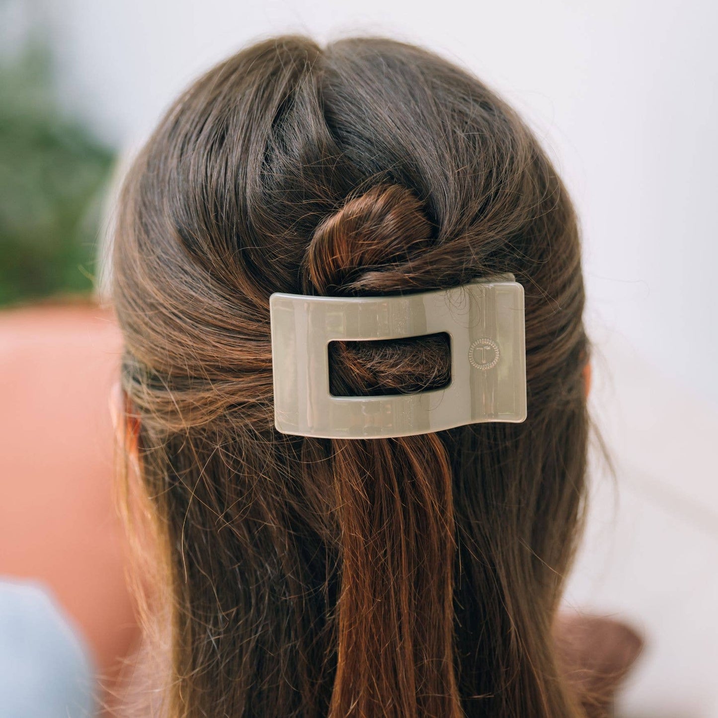 Flat Rectangle Hair Clip | Sage It Ain't So |Small