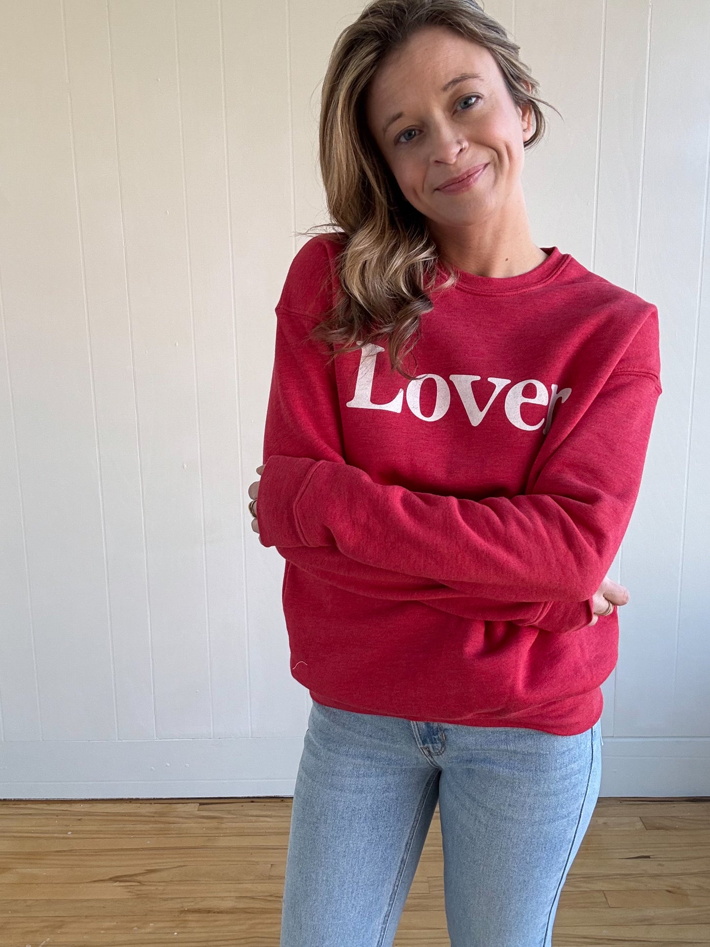 LOVER Graphic Sweatshirt (Cranberry)