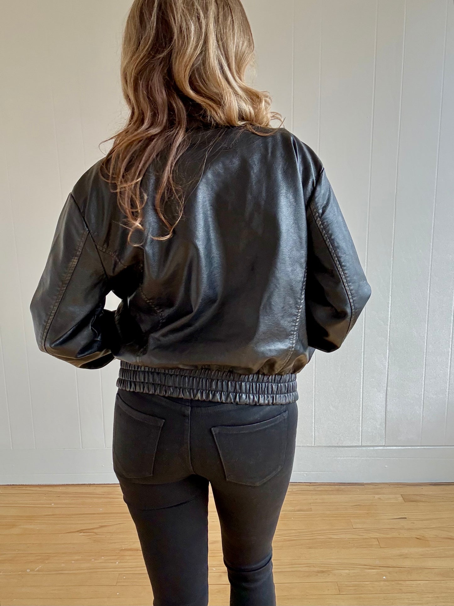 Midnight Washed (Faux) Leather Jacket