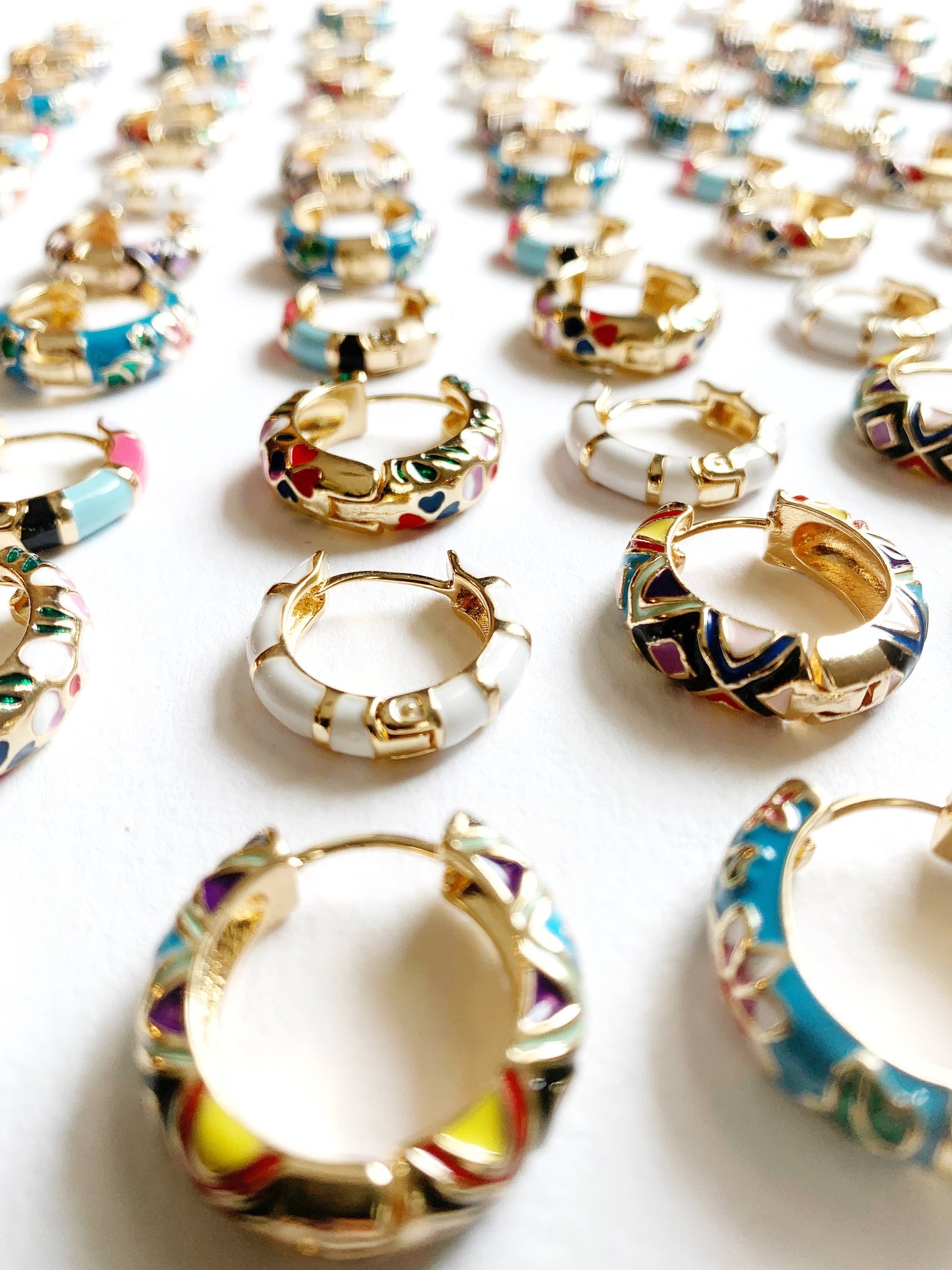 Blue Flower Hoops