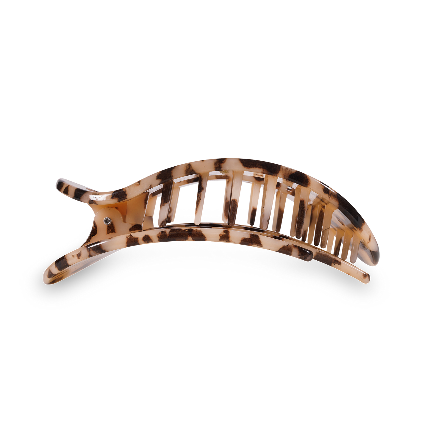 Blonde Tortoise Round Flat Hair Clip, Large