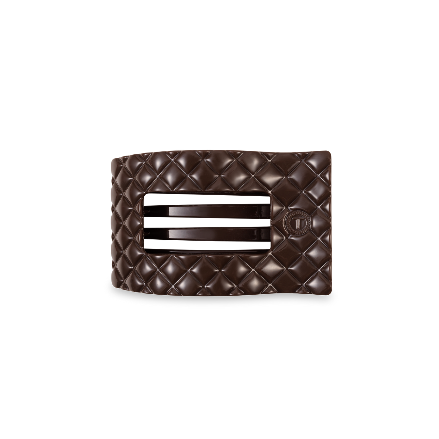 Flat Rectangle Hair Clip | Truly Taupe Quilted |Small
