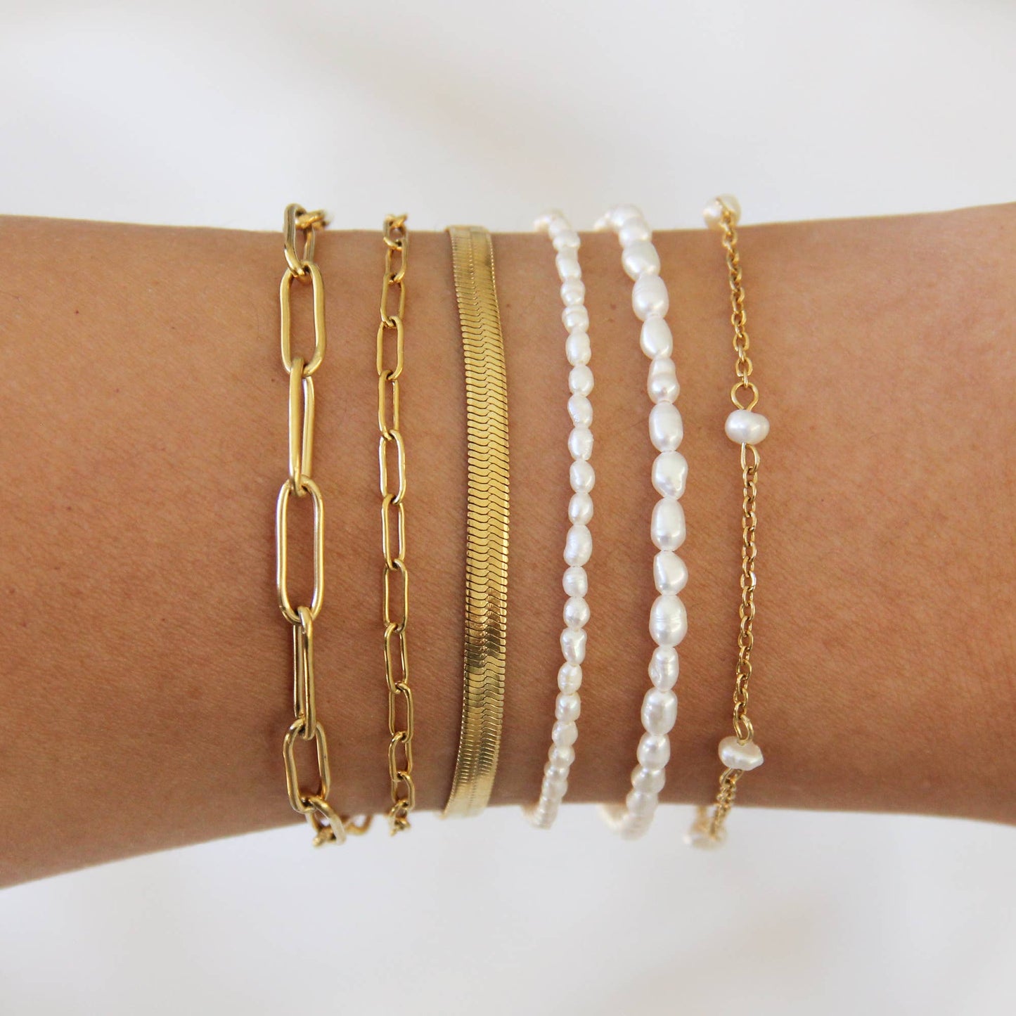 Small Paperclip Chain Bracelet, Gold