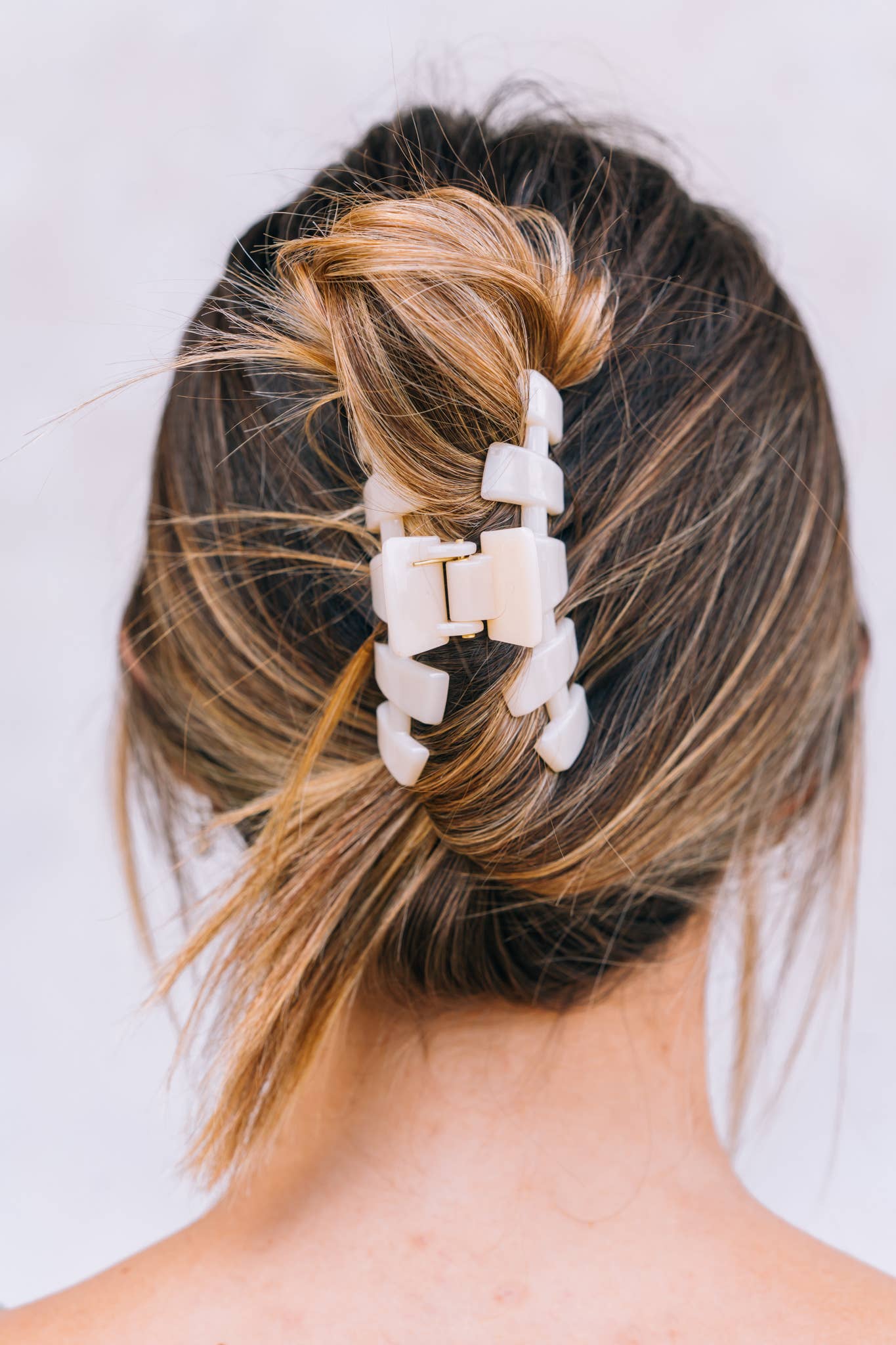 Almond Beige Classic Hair Clip, Medium