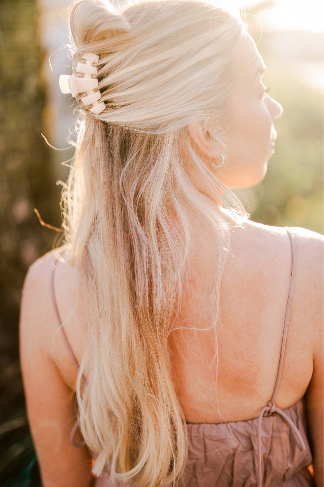 Almond Beige Classic Hair Clip, Small