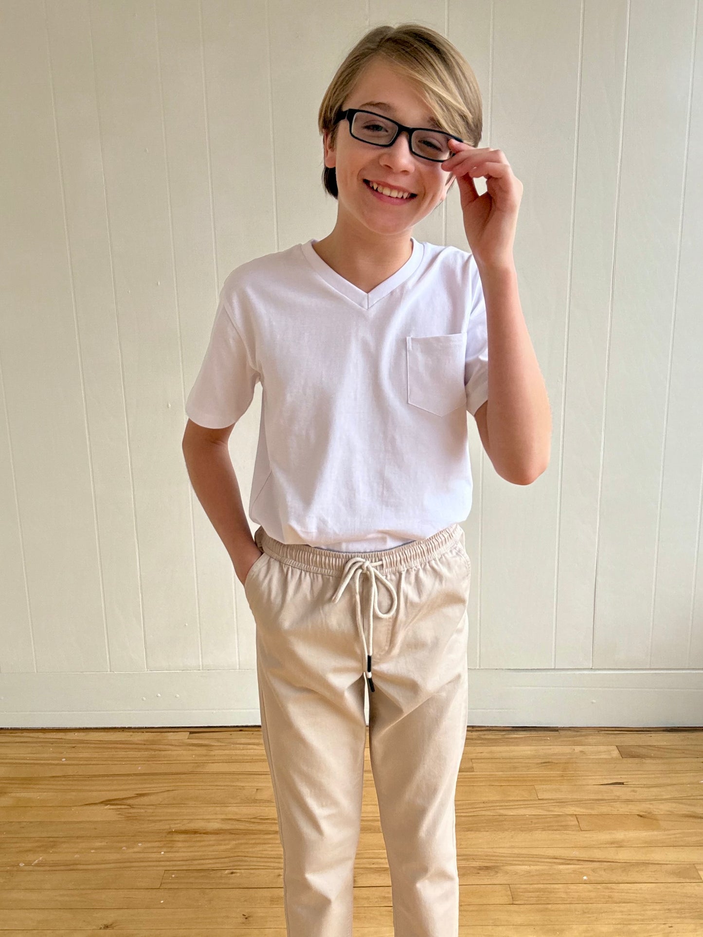 White V-Neck Tee (kids)